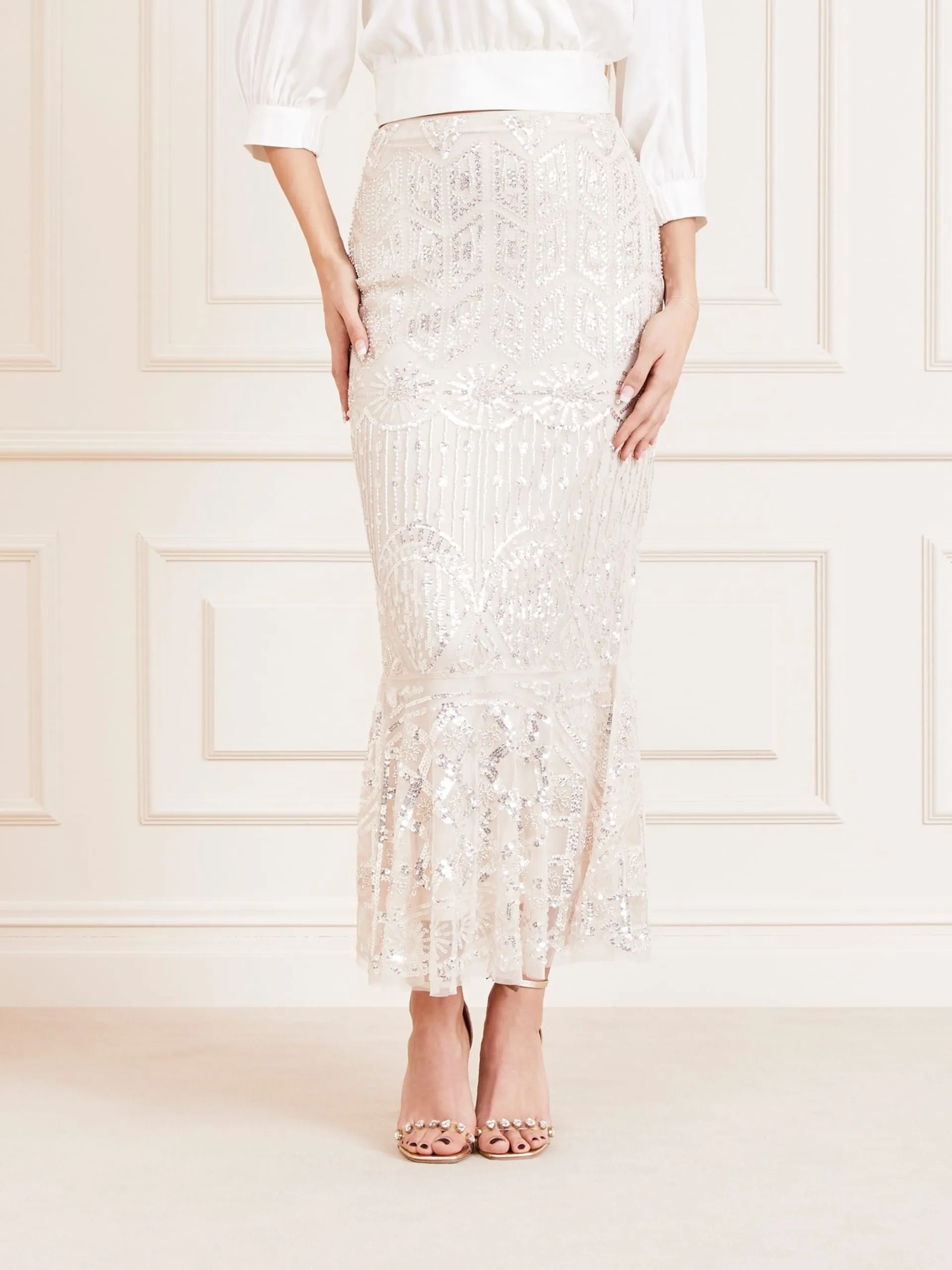 Gonna lunga con strass marciano