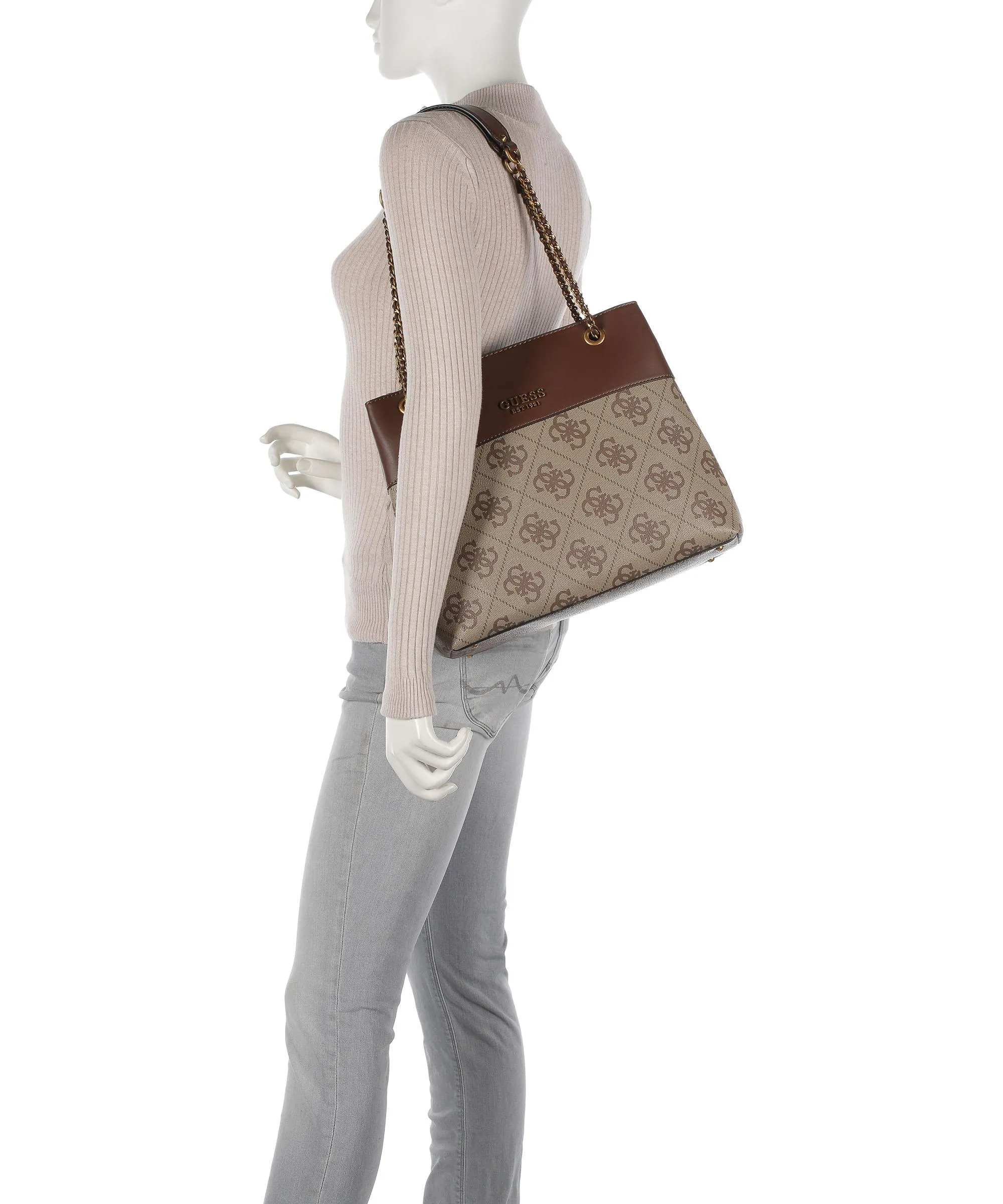  Guess Berta Borsa shopper pelle sintetica marrone  
