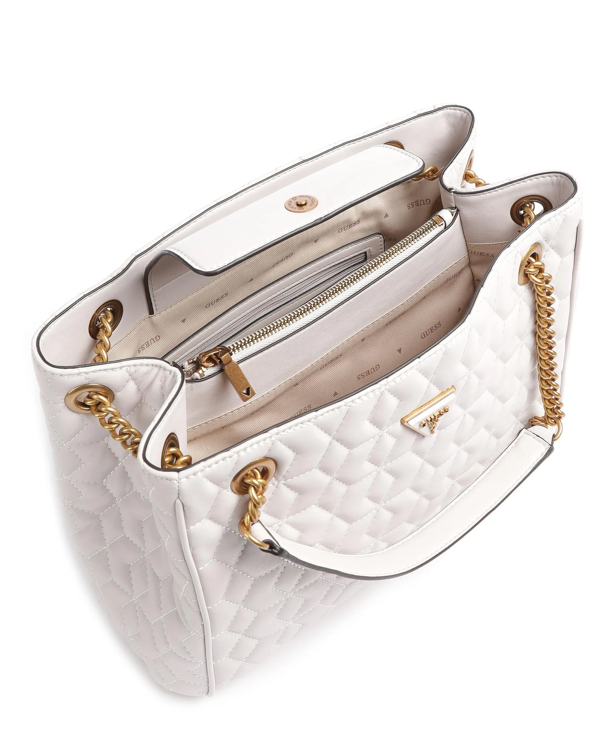  Guess Elenia Borsa shopper pelle sintetica grigio chiaro  