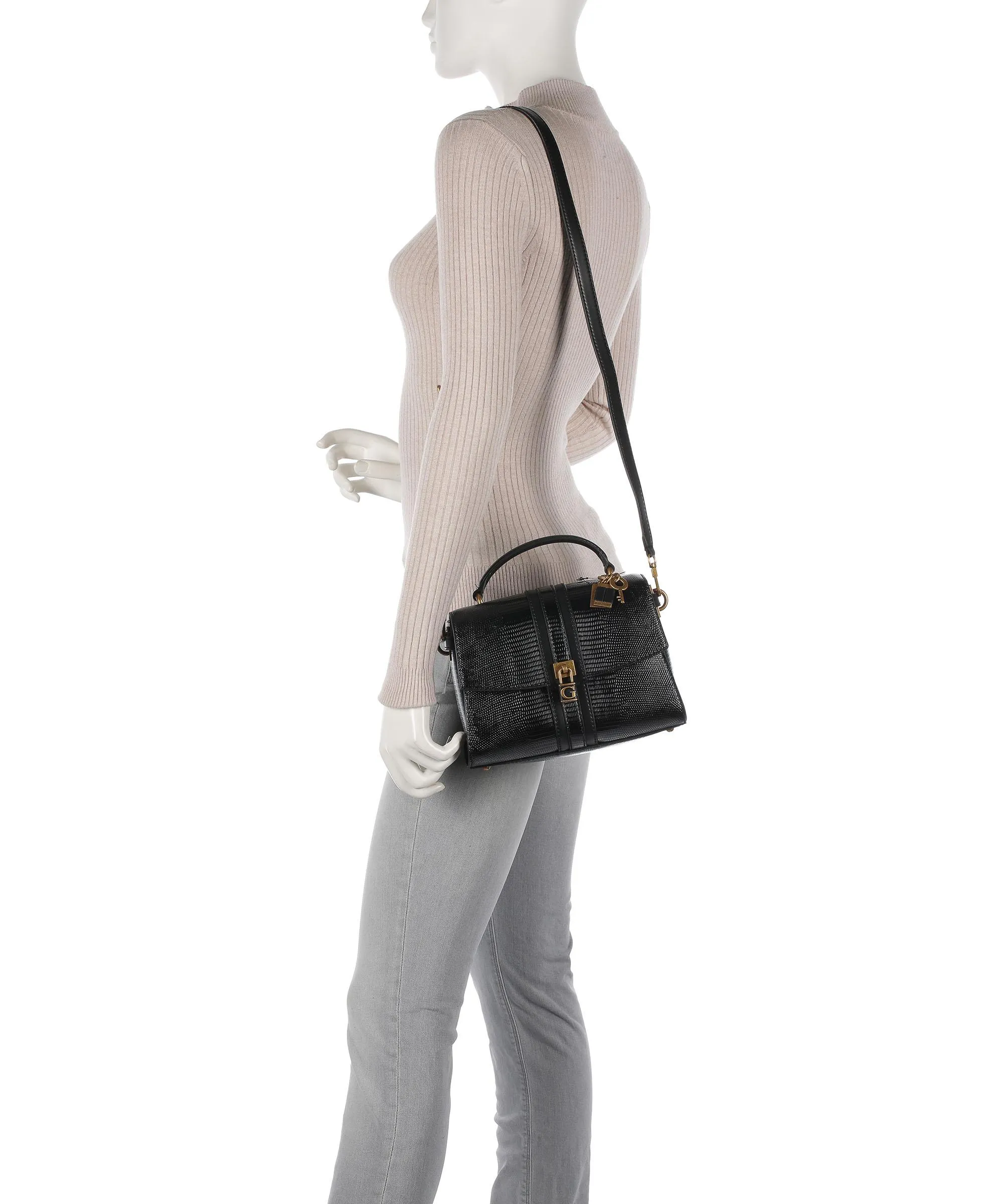  Guess Ginevra Borsa a mano pelle sintetica nero  
