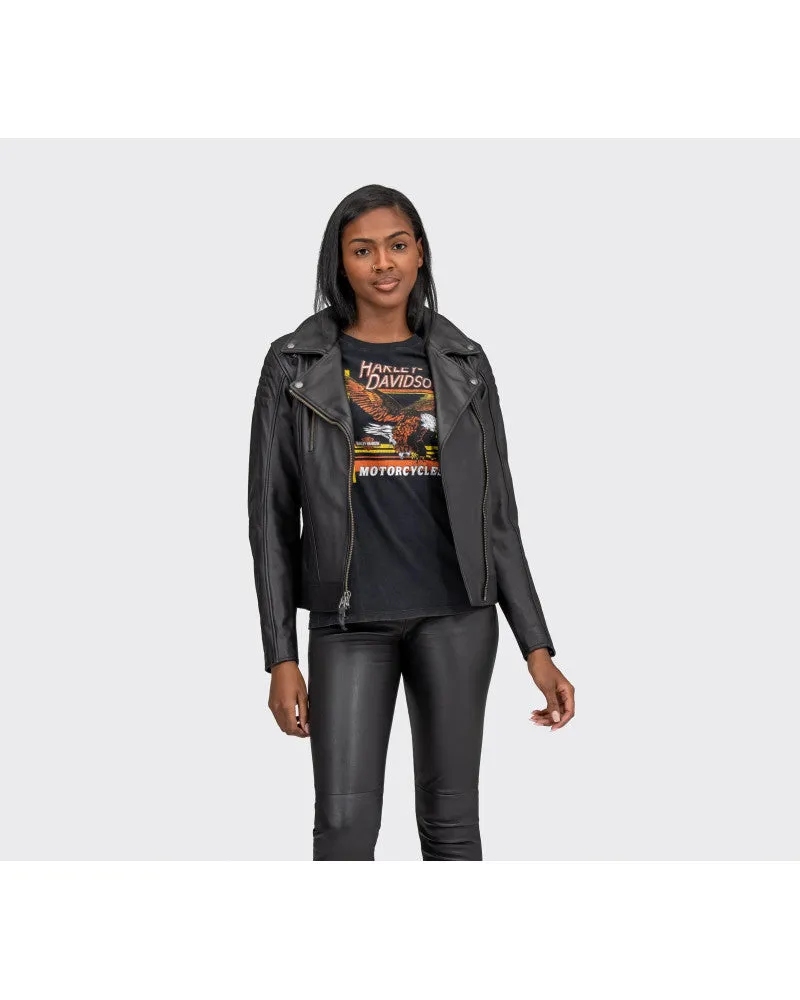 HARLEY DAVIDSON Giacca Harley-Davidson Donna Bezel Biker Collar Leather Jacket REF.97006-22EW