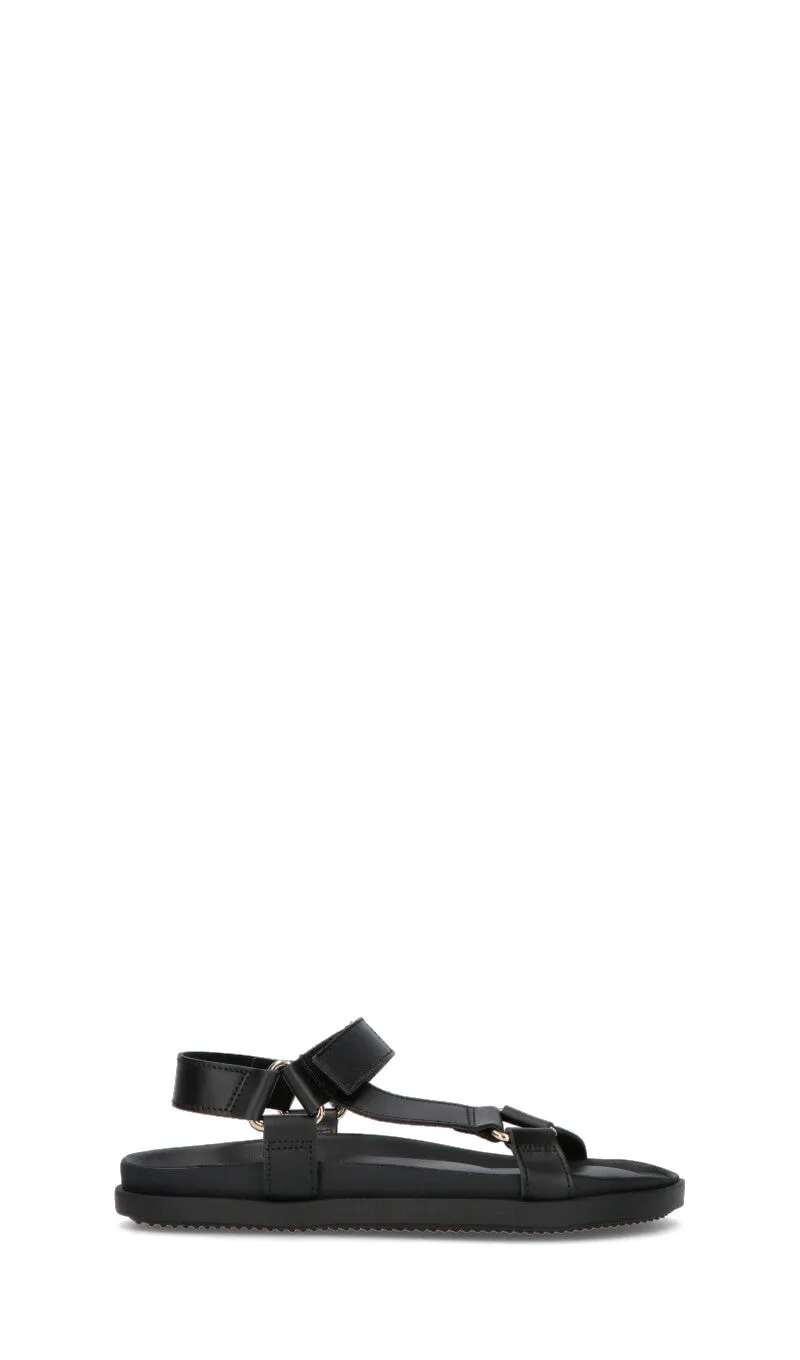 HOSIS Sandalo donna nero in pelle