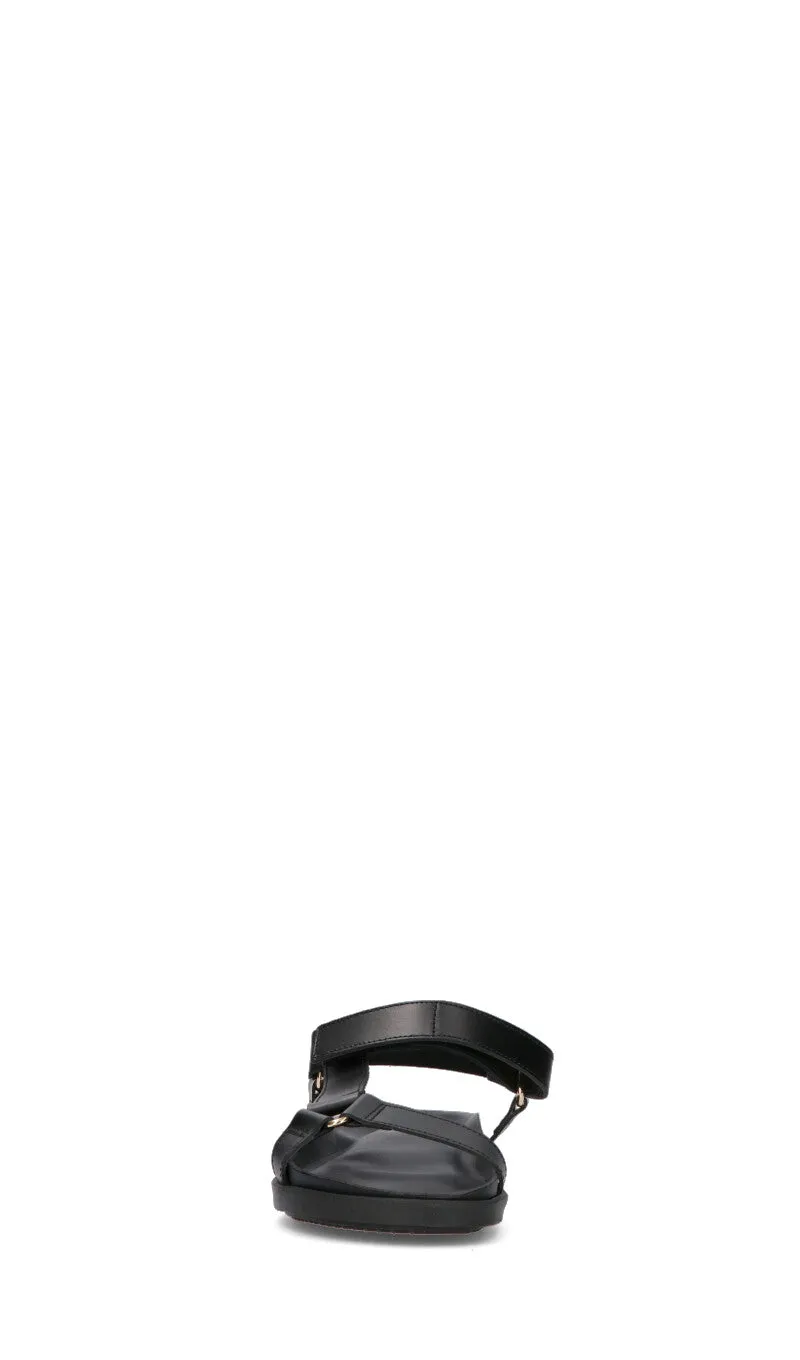 HOSIS Sandalo donna nero in pelle