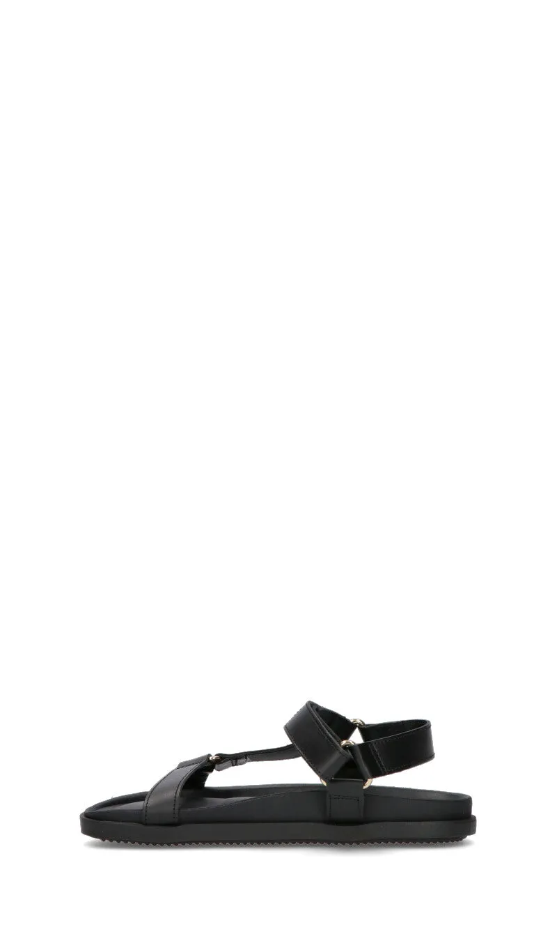 HOSIS Sandalo donna nero in pelle