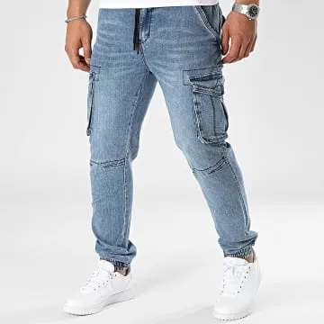 Jeans Cargo in denim blu