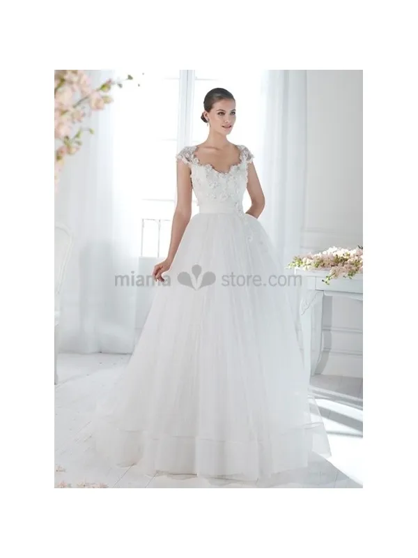 JESSICA - Vestito da sposa con gonna a palloncino e corpetto fiorato