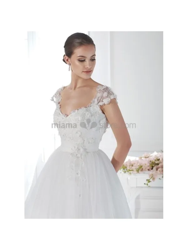 JESSICA - Vestito da sposa con gonna a palloncino e corpetto fiorato