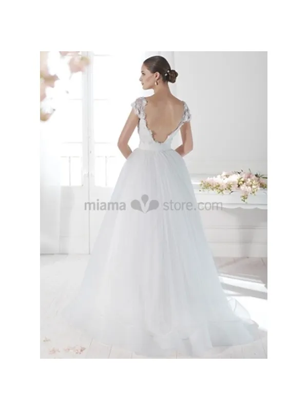 JESSICA - Vestito da sposa con gonna a palloncino e corpetto fiorato