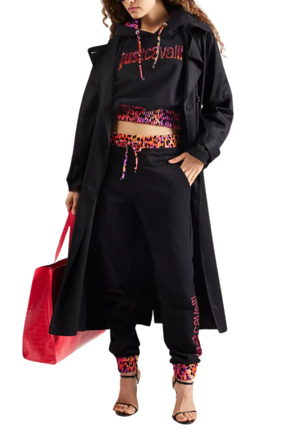 JUST CAVALLI PANTALONI TUTA NERO  AAE06-CF100