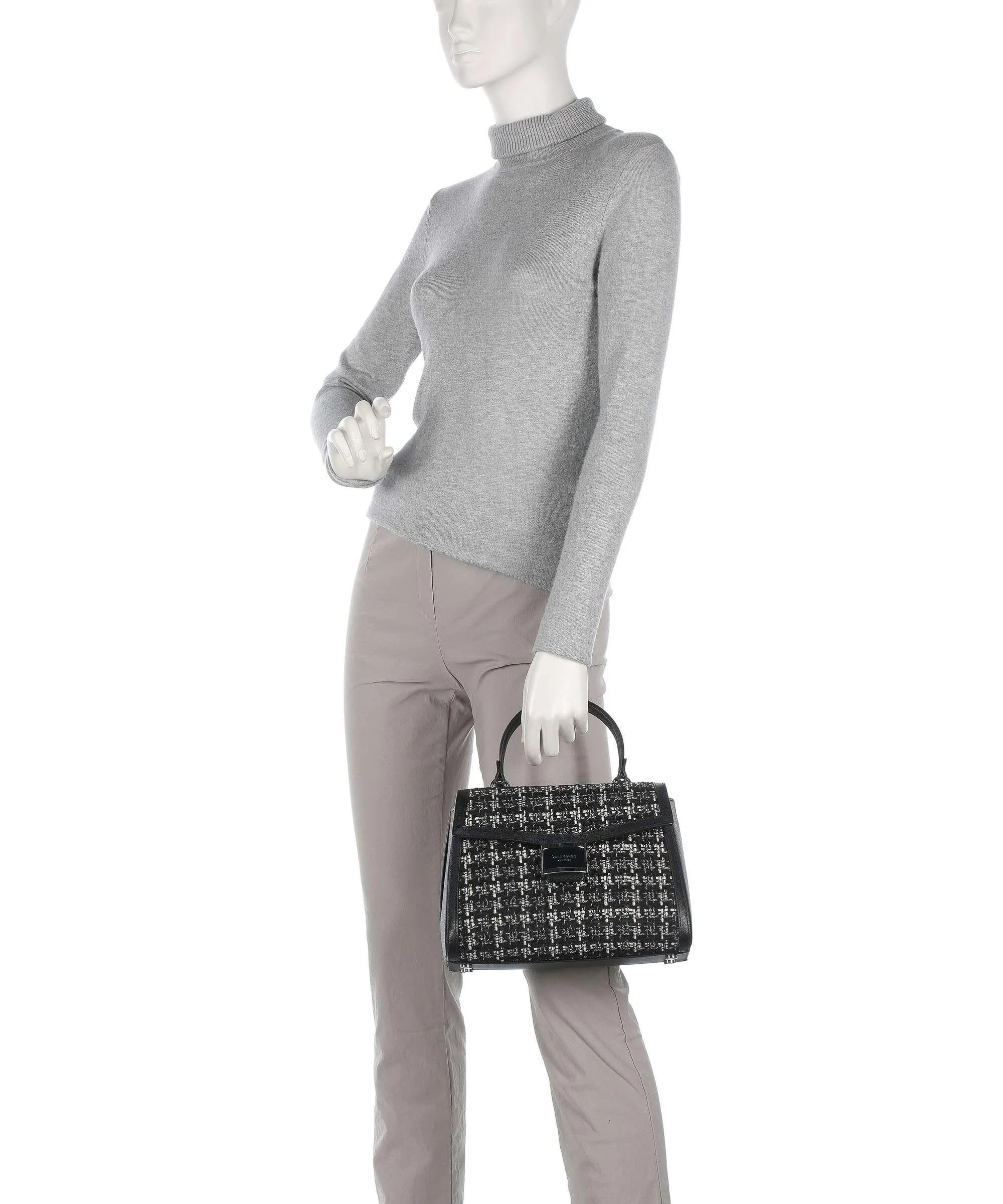  Kate Spade New York Katy Borsa a mano pelle di vacchetta finemente grana, tissu nero  
