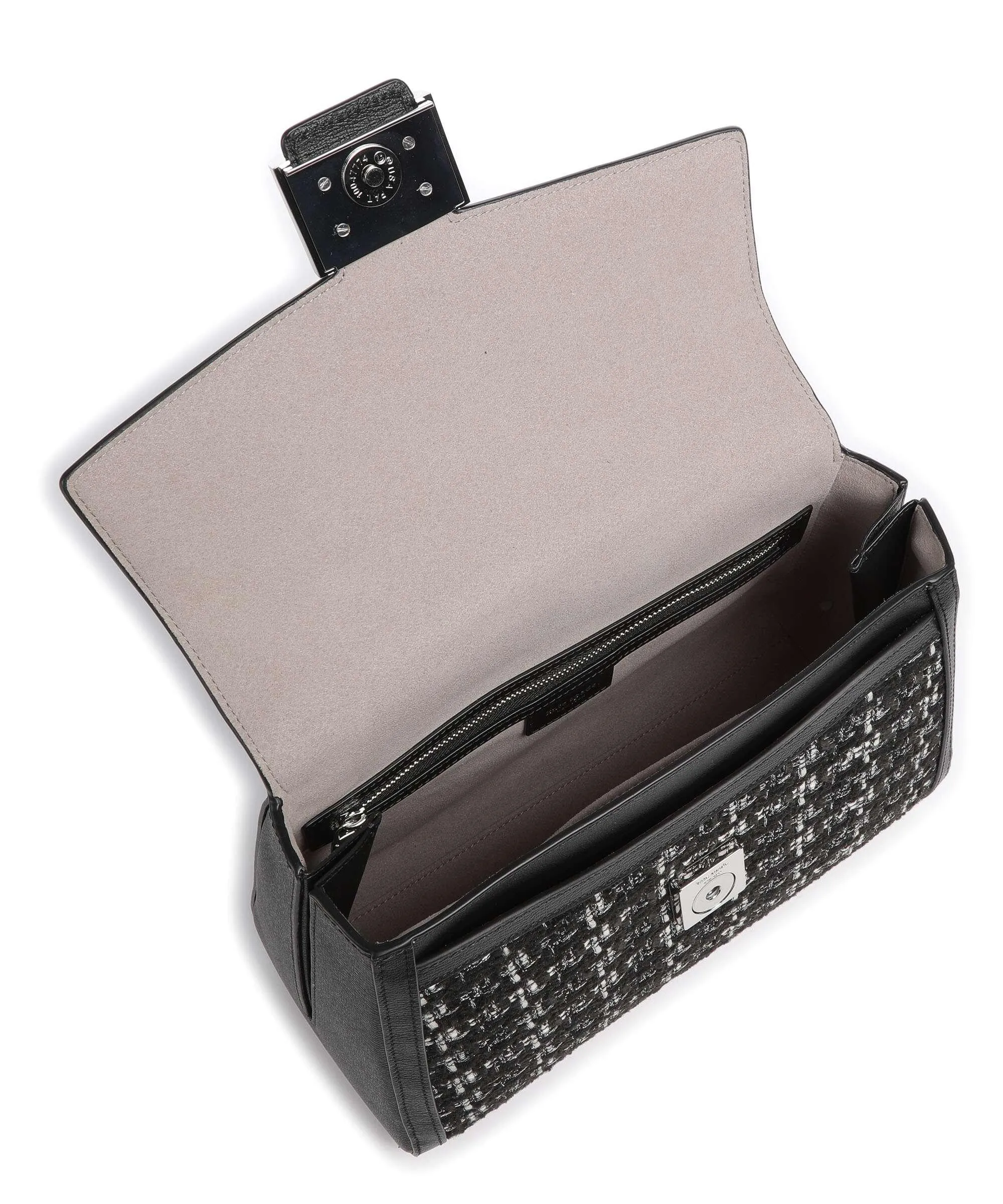  Kate Spade New York Katy Borsa a mano pelle di vacchetta finemente grana, tissu nero  