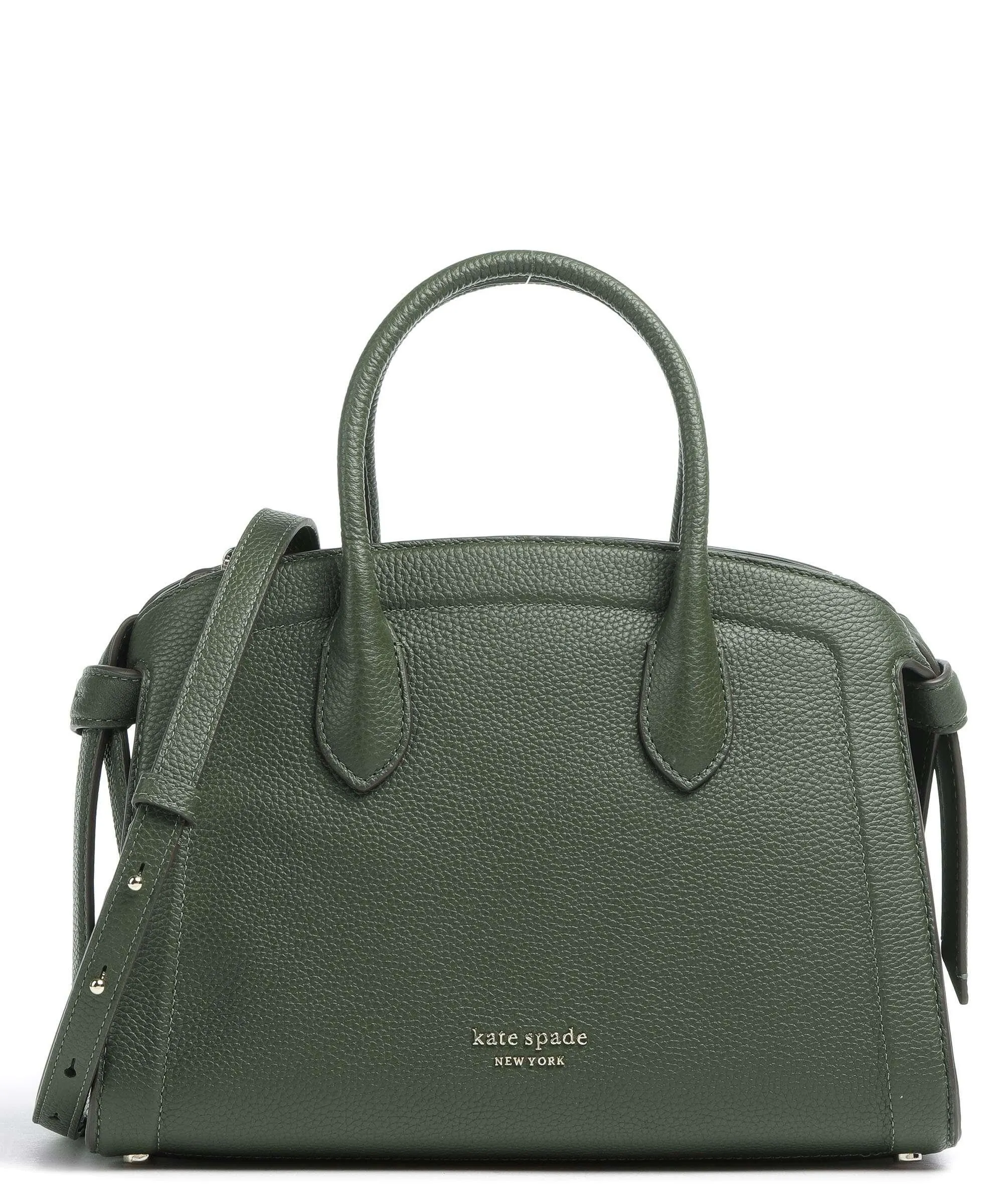  Kate Spade New York Knott Borsa a mano pelle granulata verde scuro  