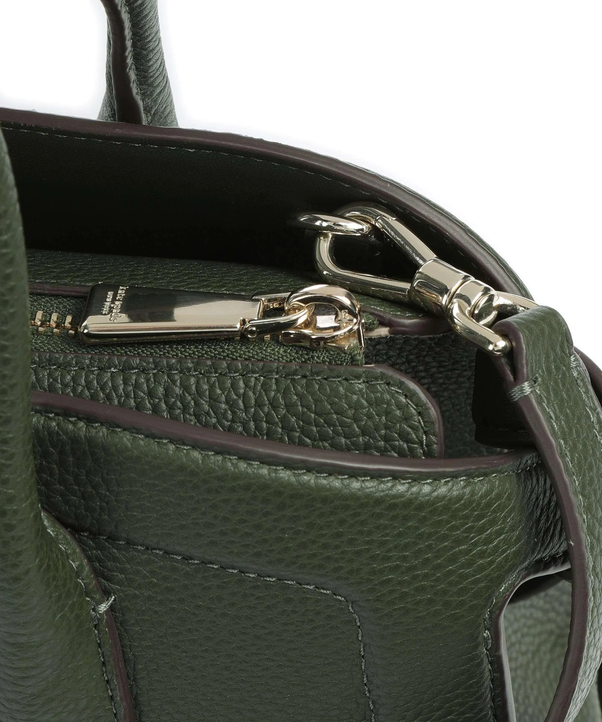  Kate Spade New York Knott Borsa a mano pelle granulata verde scuro  