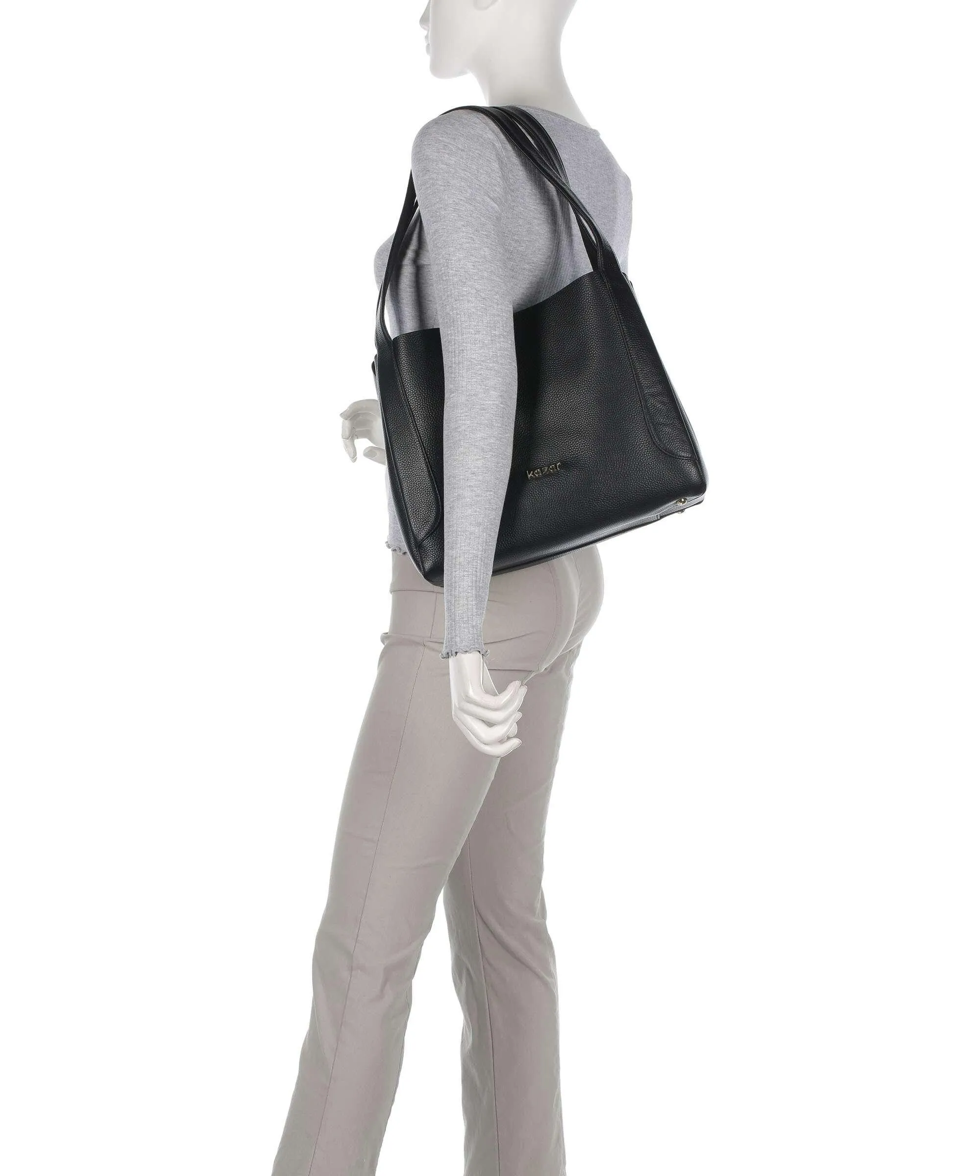  Kazar Ange Borsa hobo pelle di vacchetta grana nero  