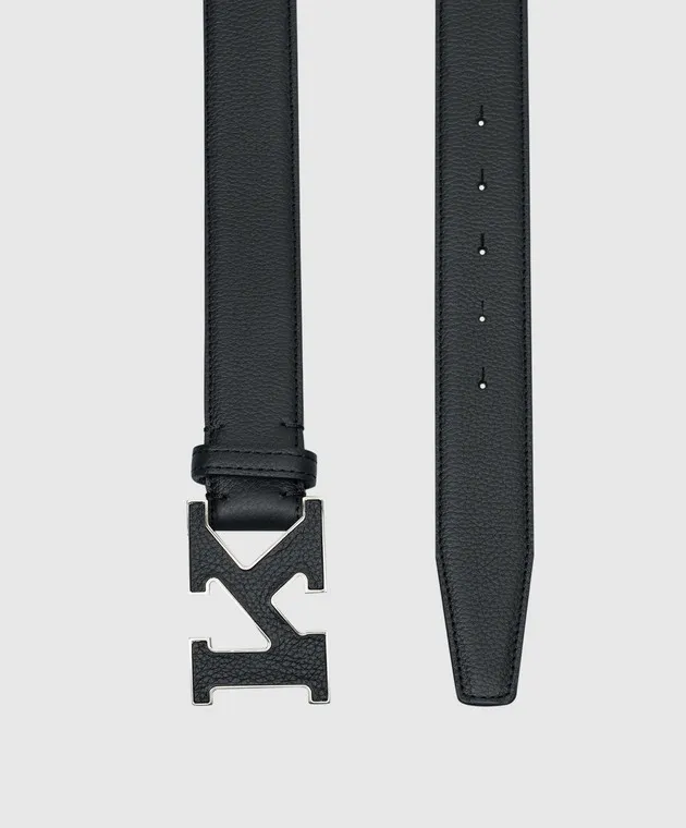 Kiton Cinturino in pelle nera con logo USC20PN01098