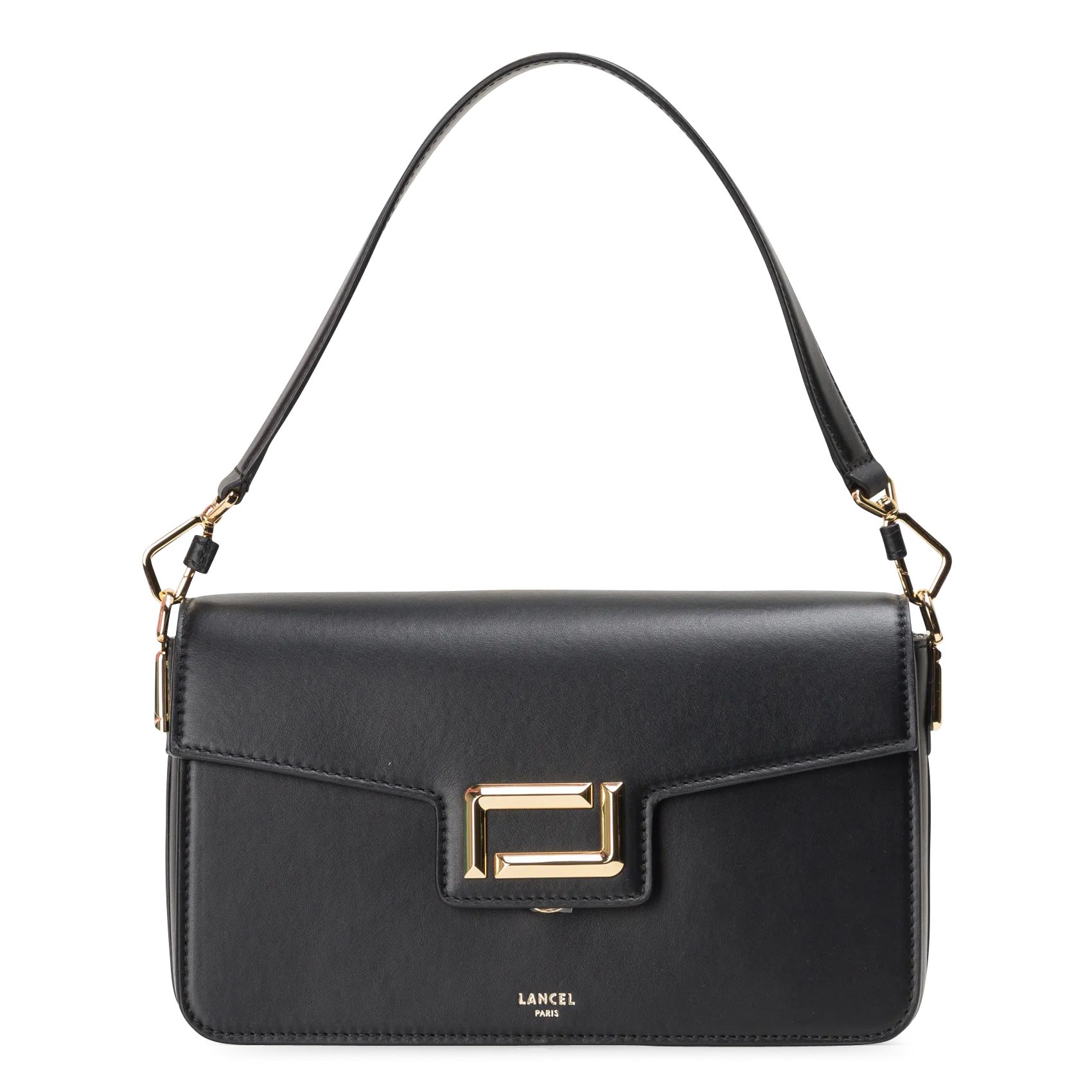  LANCEL   ANGELE M - Borsa a tracolla con patella in pelle | Nero