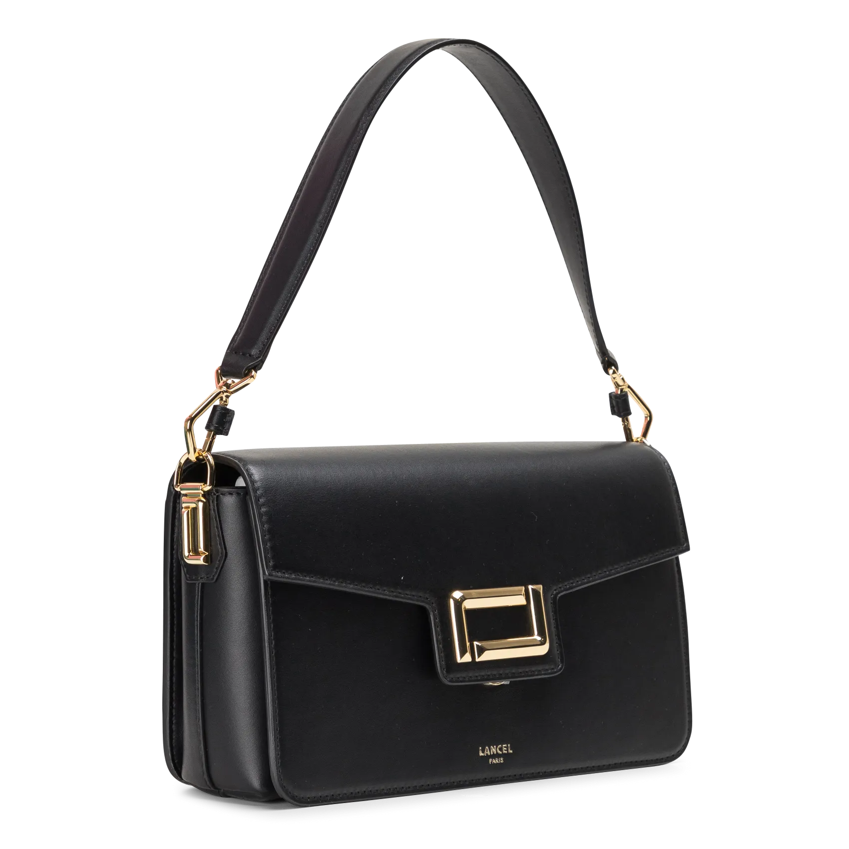  LANCEL   ANGELE M - Borsa a tracolla con patella in pelle | Nero