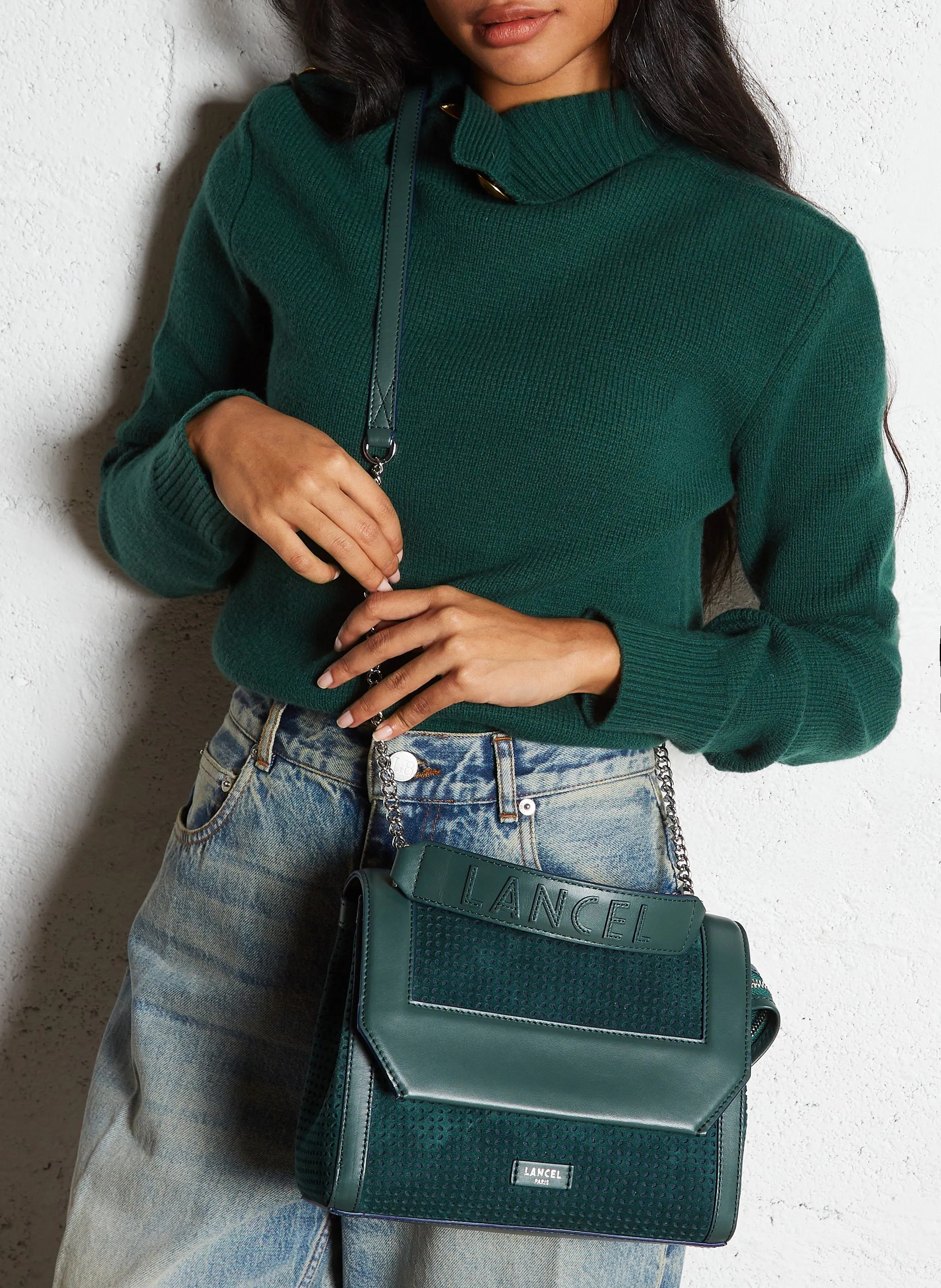 LANCEL   NINON M - Borsa a bandoliera in pelle | Verde