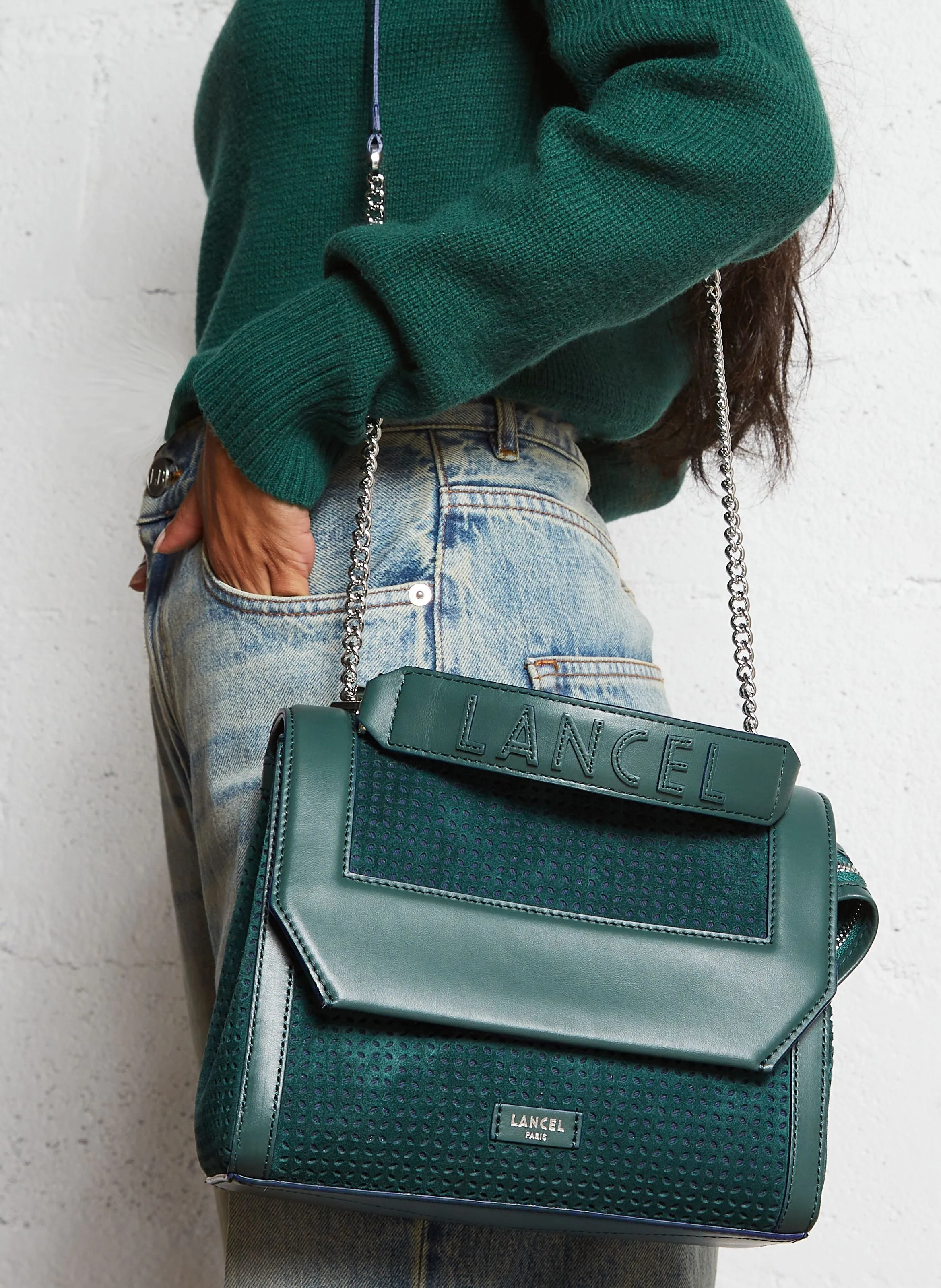  LANCEL   NINON M - Borsa a bandoliera in pelle | Verde