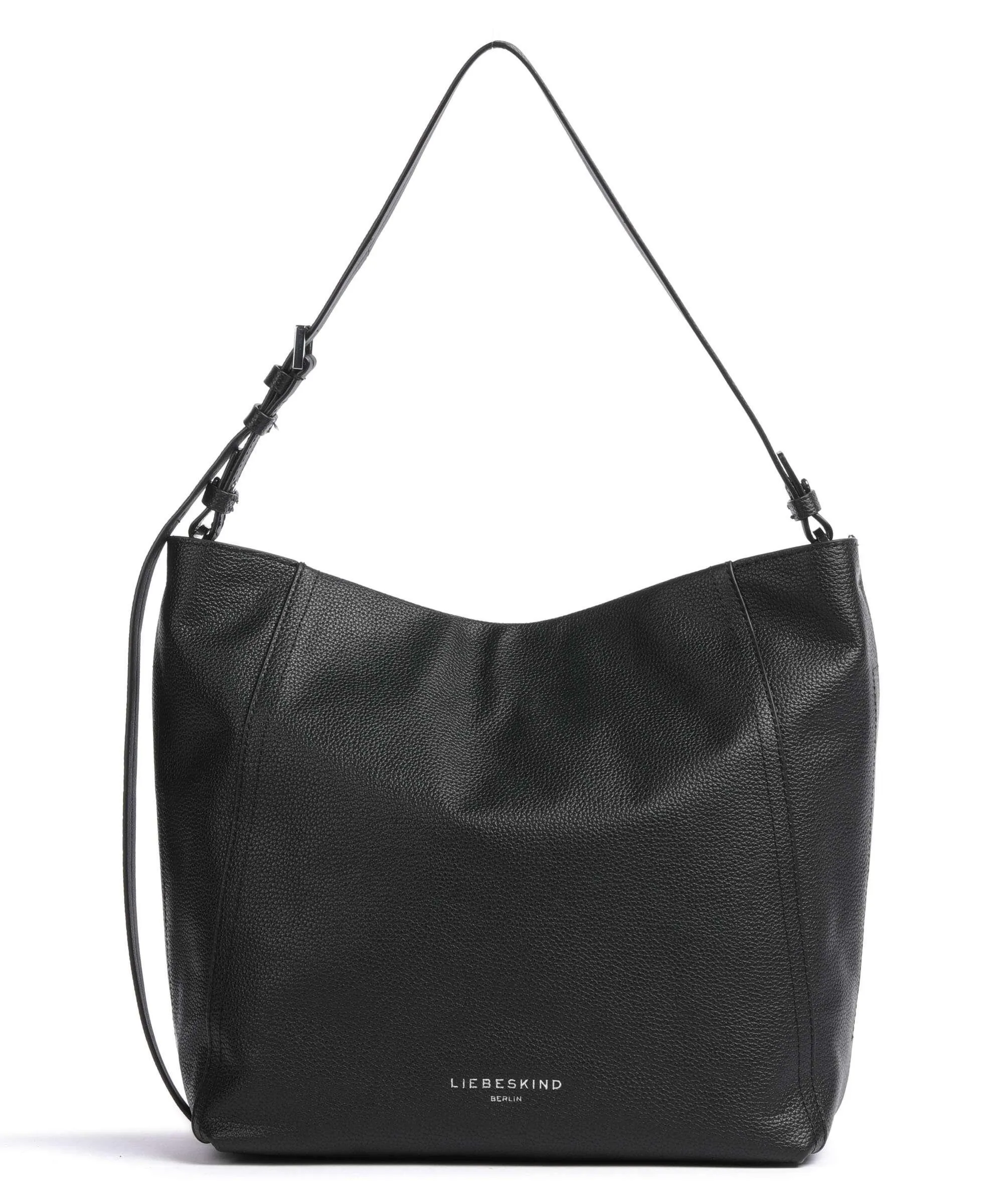  Liebeskind Chudy Small Pebble M Borsa hobo pelle di vacchetta grana nero  