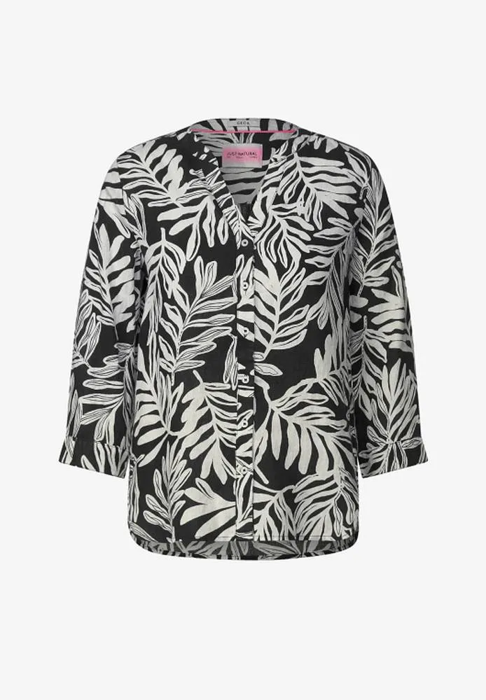 Linene small leaf print blouse