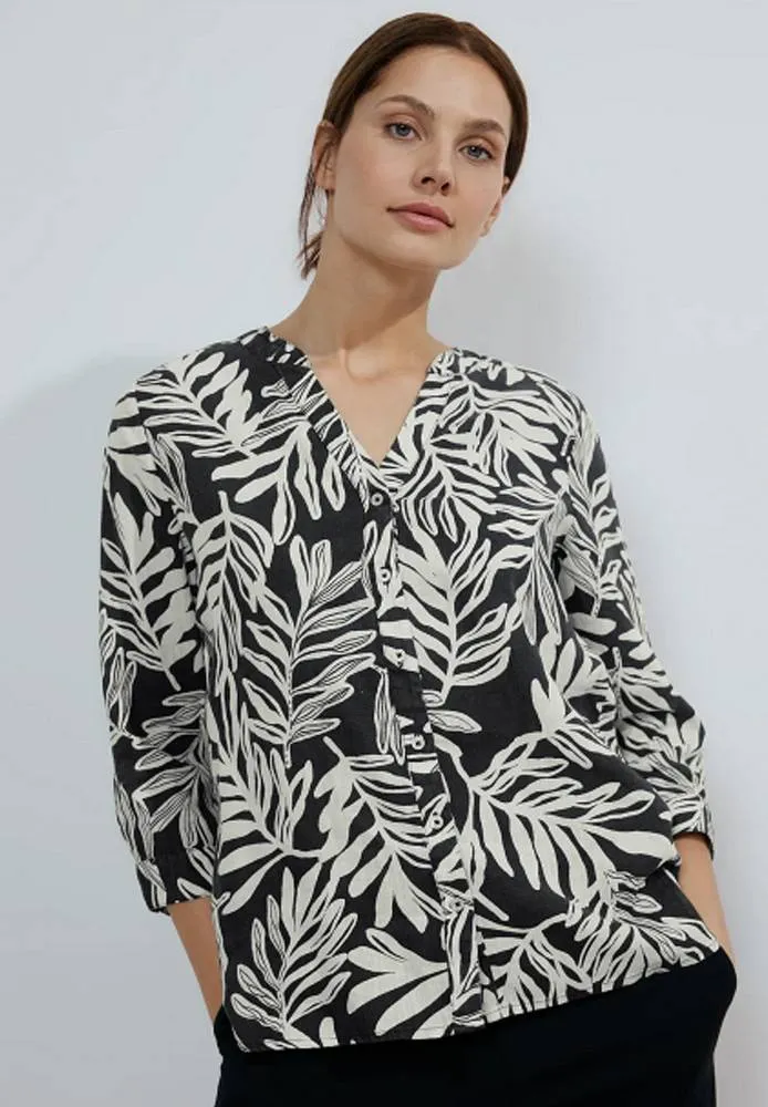 Linene small leaf print blouse