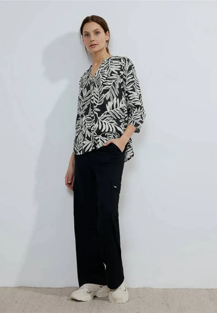 Linene small leaf print blouse
