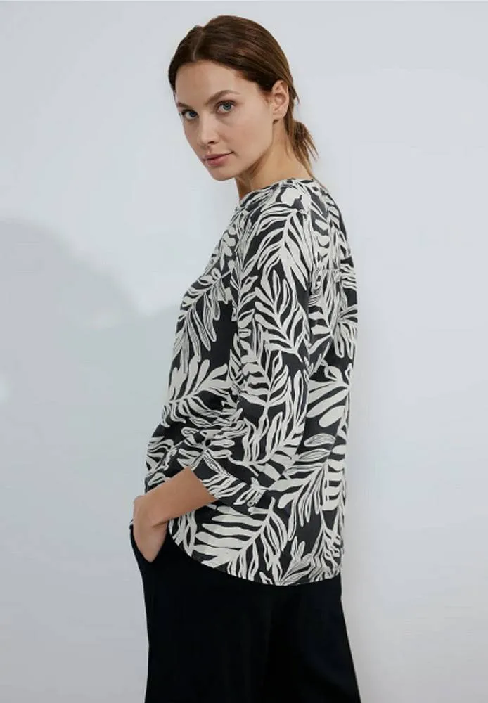 Linene small leaf print blouse