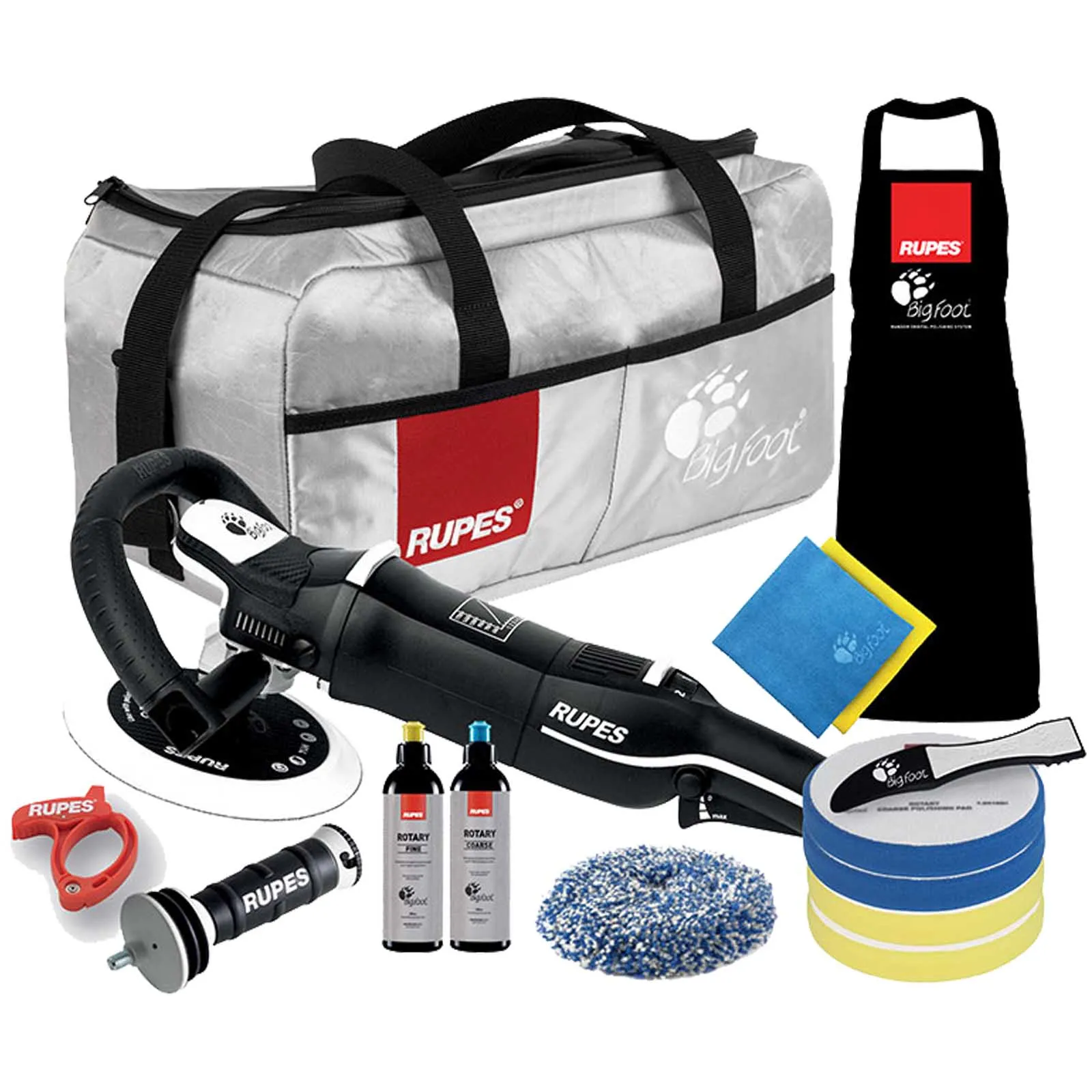 Lucidatrice Angolare Rotativa 125mm RUPES BigFoot 1200 Watt Kit Completo per Carrozzeria Auto LH19E/DLX