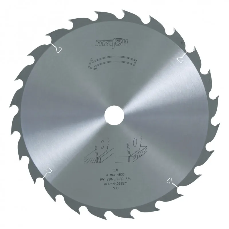 MAFELL Lama da Taglio Universale Legno in HM 330 x 2,2/3,2 x 30 mm, Z 24, WZ | 092571