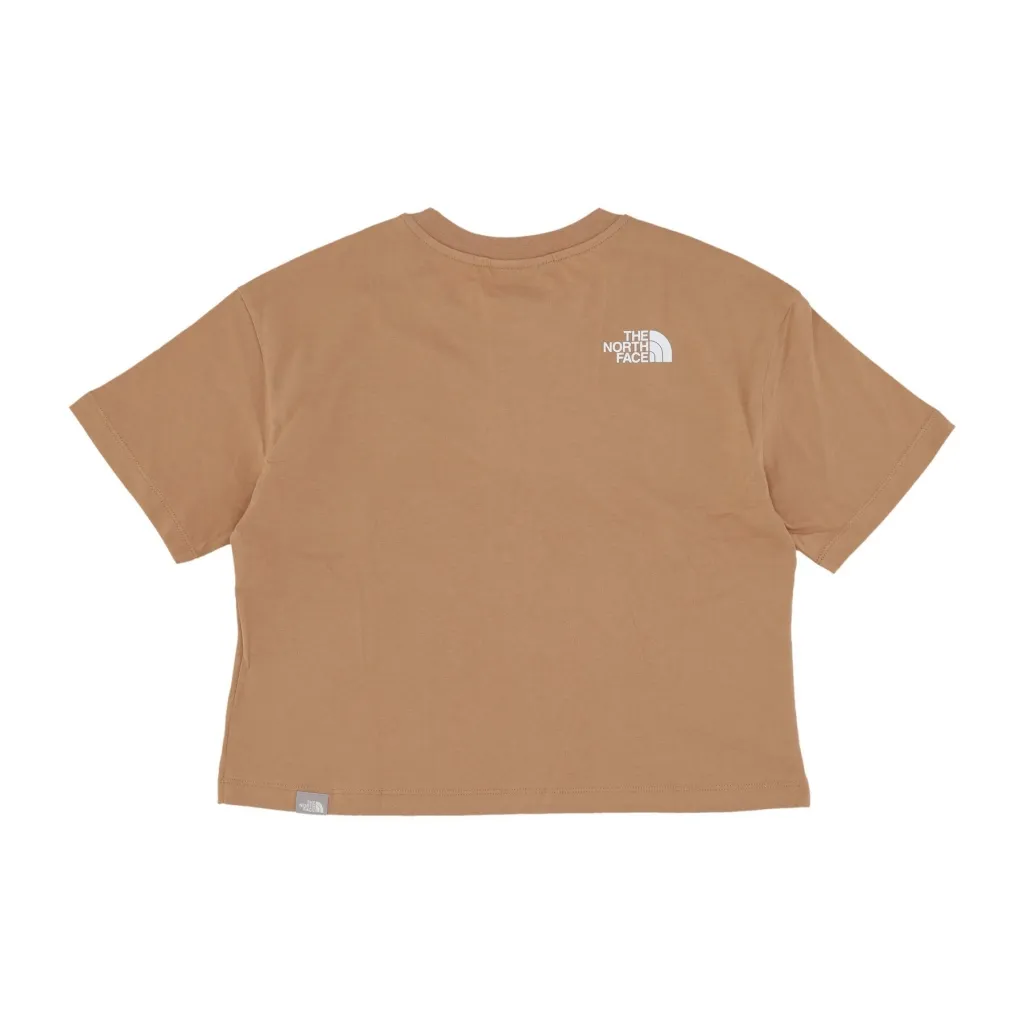 maglietta corta donna w cropped easy tee ALMOND BUTTER/WHITE