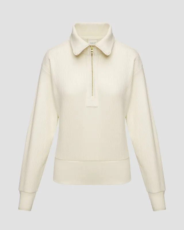 Maglione bianco da donna Varley Radford Half Zip
