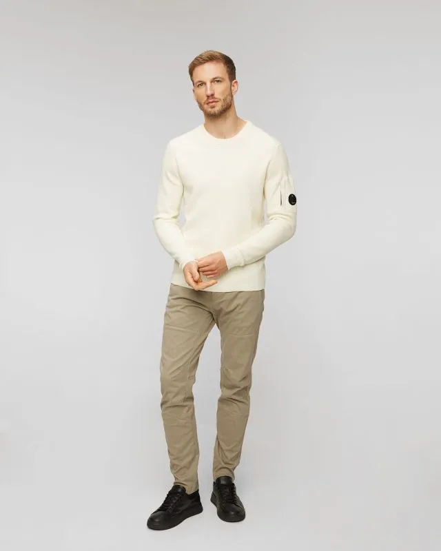 Maglione bianco in lana da uomo C.P. Company