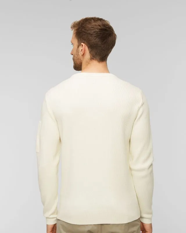 Maglione bianco in lana da uomo C.P. Company