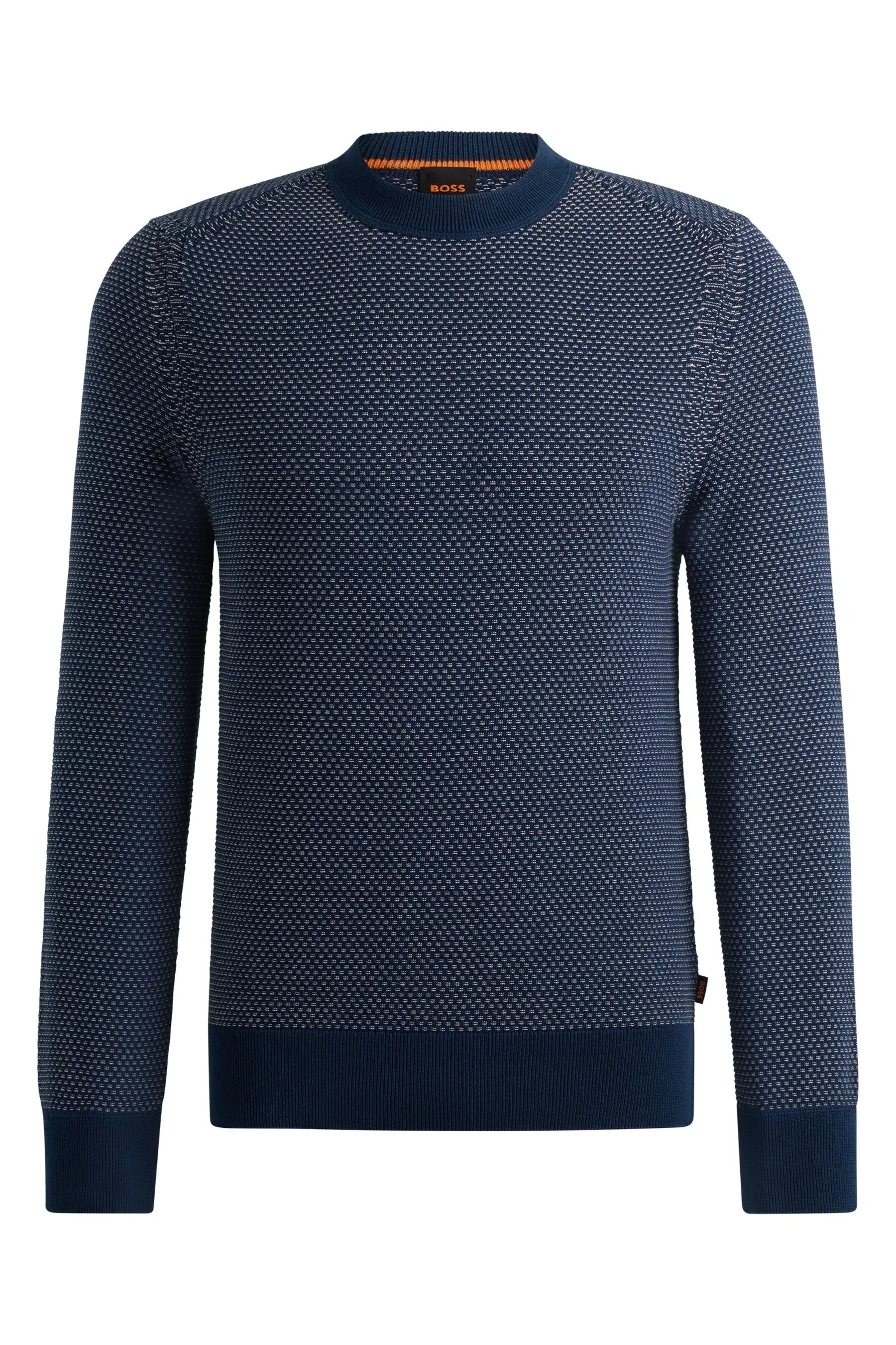 Maglione BOSS in misto cotone bicolore con struttura    