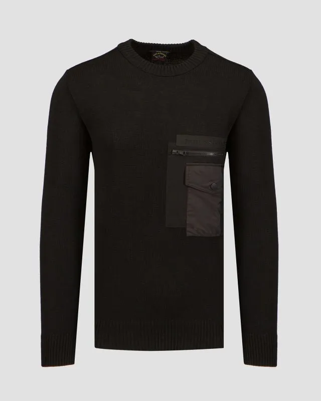 Maglione di lana da uomo Paul&Shark Nero