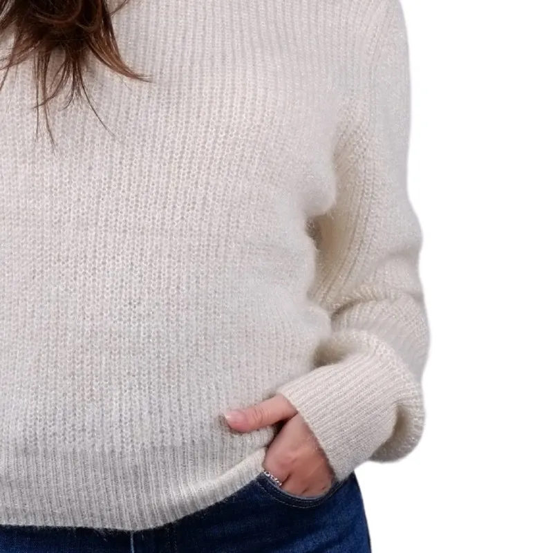 Maglione donna Girocollo tessuto morbidissimo lavorazione a costine
