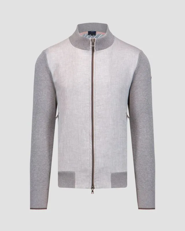 Maglione grigio con cerniera da uomo Paul&Shark