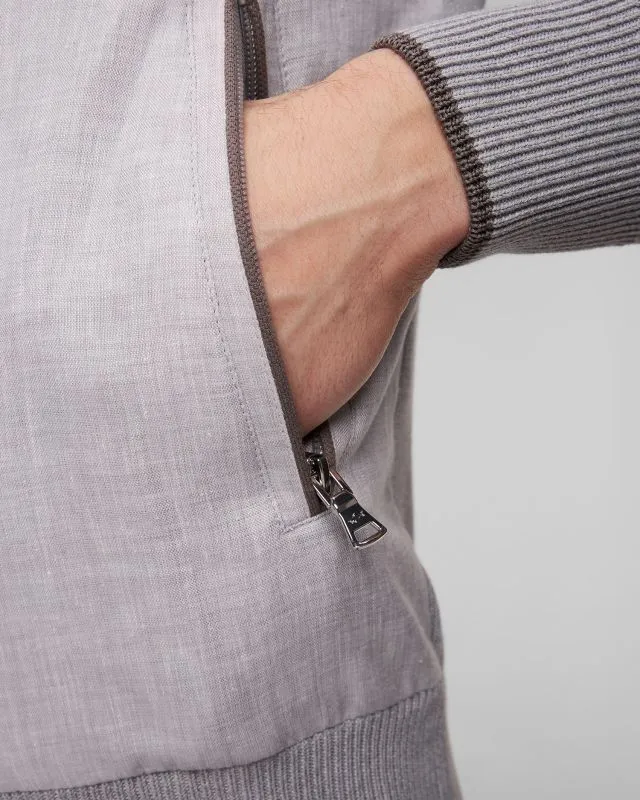 Maglione grigio con cerniera da uomo Paul&Shark