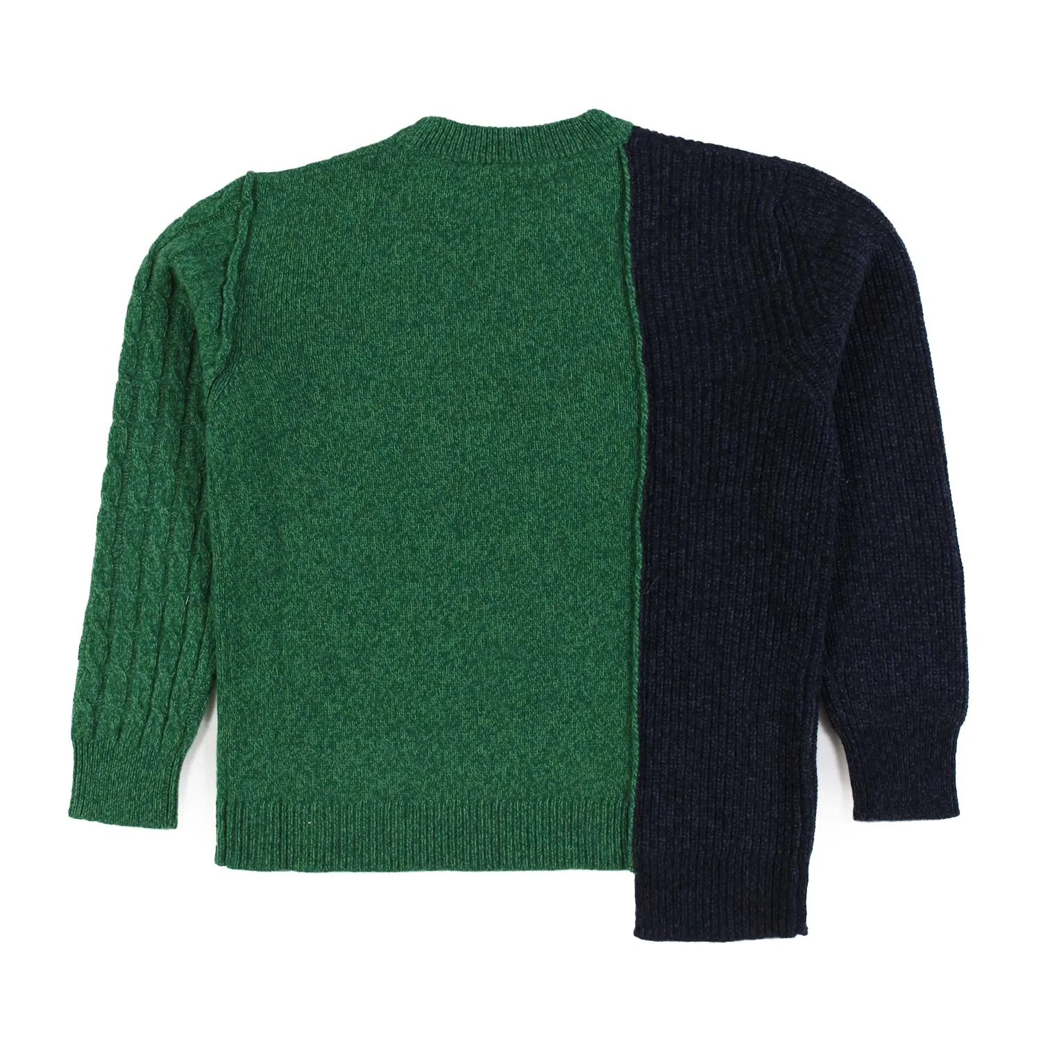 Maglione Melange Verde E Blu Bambina E Ragazza