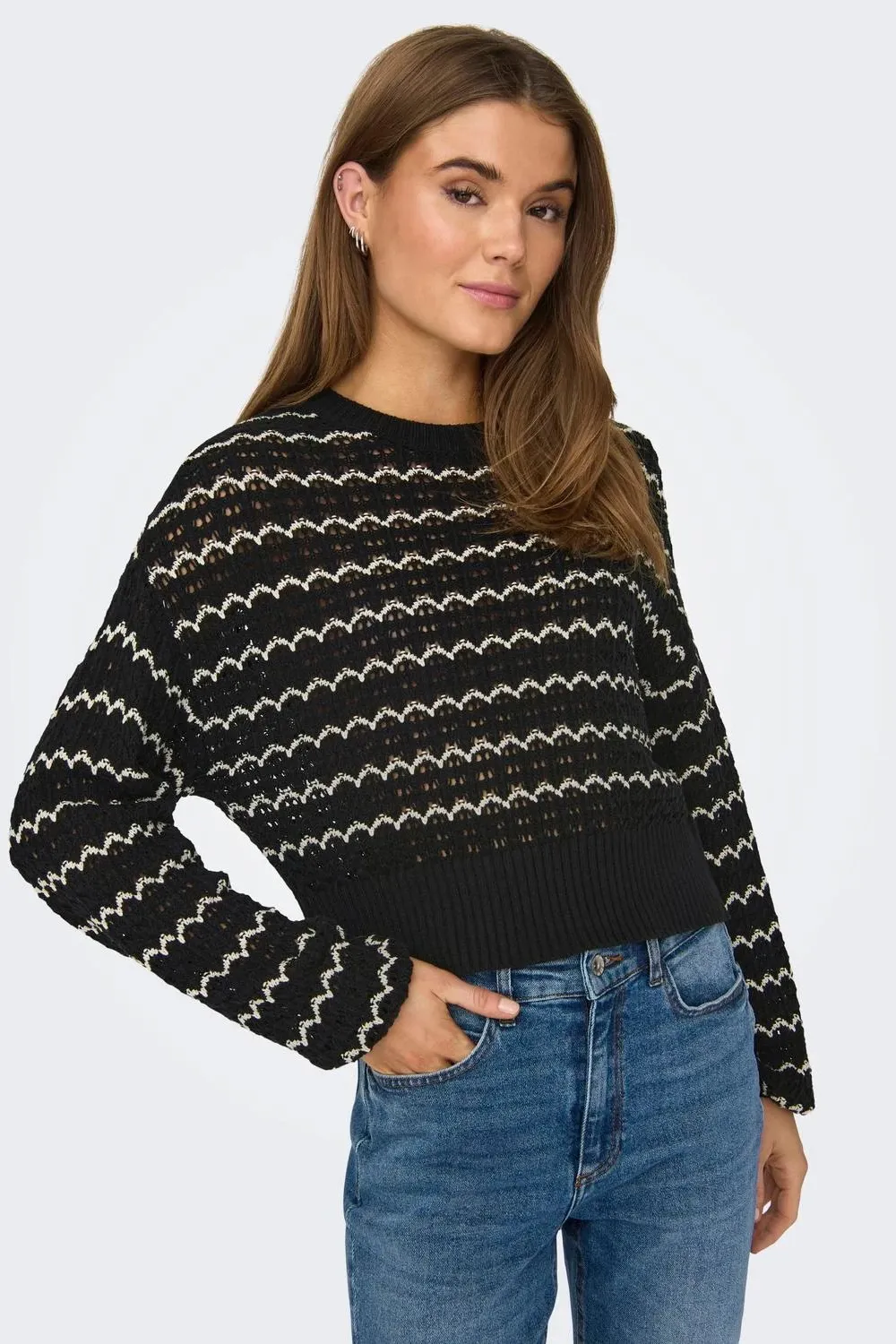 Maglione Only ONLASA LS O-NECK CC Nero