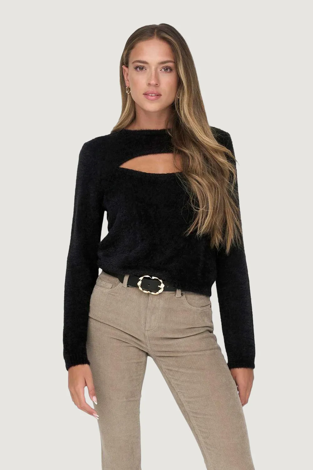 Maglione Only onlpiumo ls o-neck knt Nero