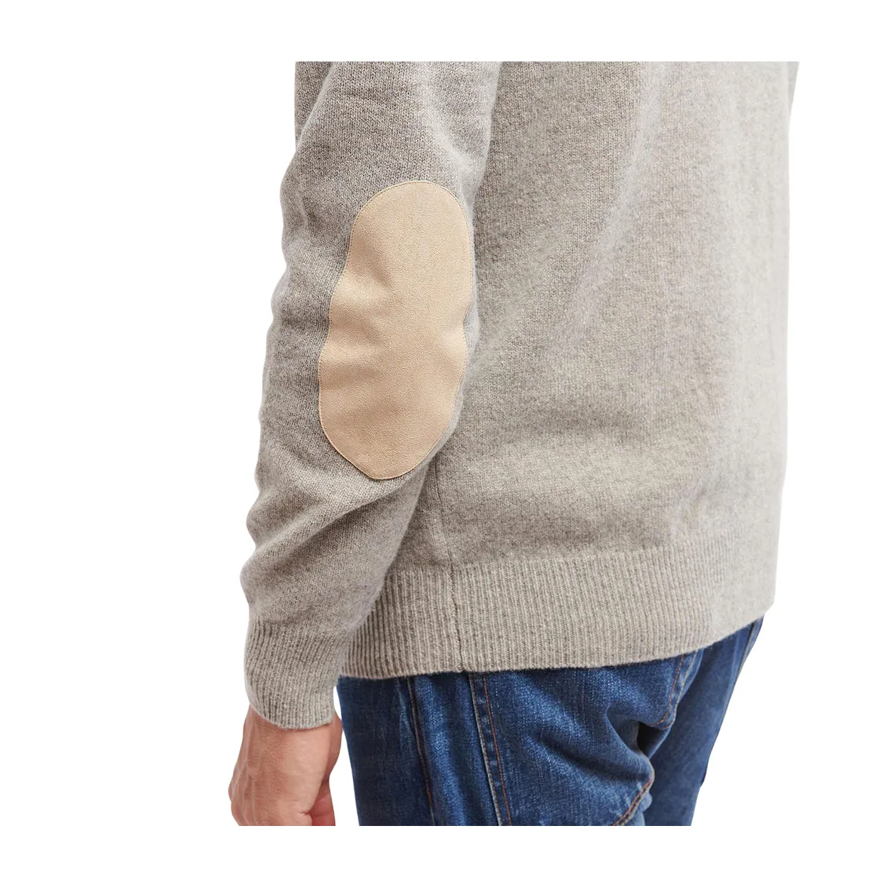 Maglione Uomo Barbour Essential Patch Half Zip Beige