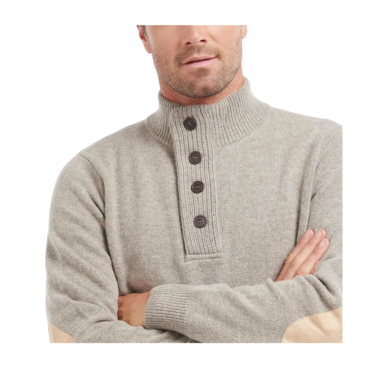 Maglione Uomo Barbour Essential Patch Half Zip Beige