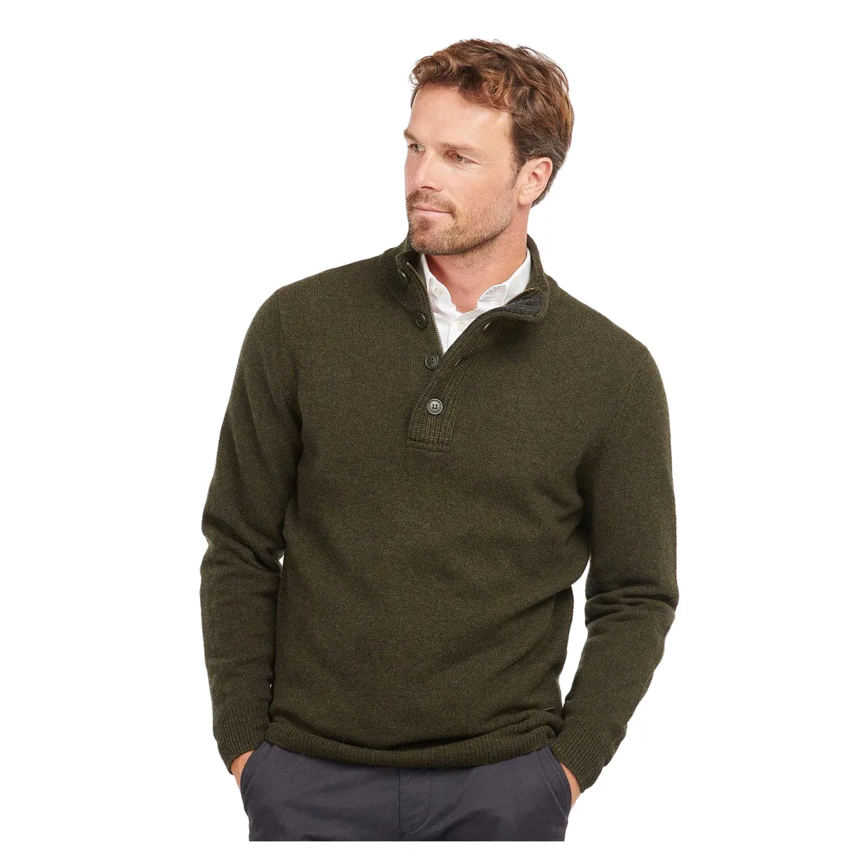 Maglione Uomo Barbour Essential Patch Half Zip Verde