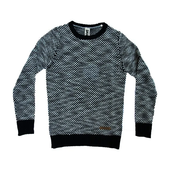Maglione Uomo Shoeshine Sweater Wool a5fu18 Maglia Girocollo Fantasia Lana Black/white Unico