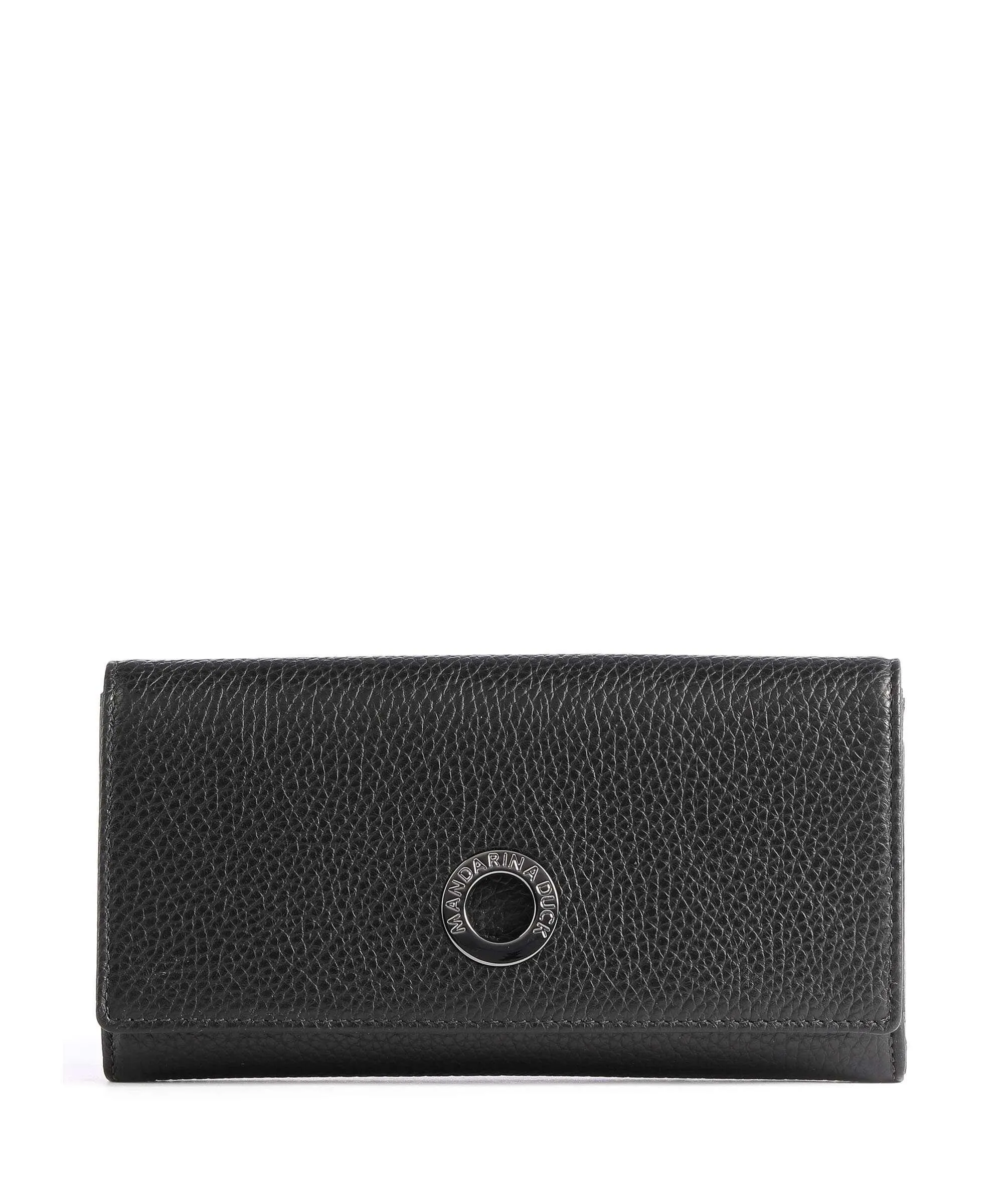  Mandarina Duck Mellow Leather Portafoglio pelle di vitello grana nero  