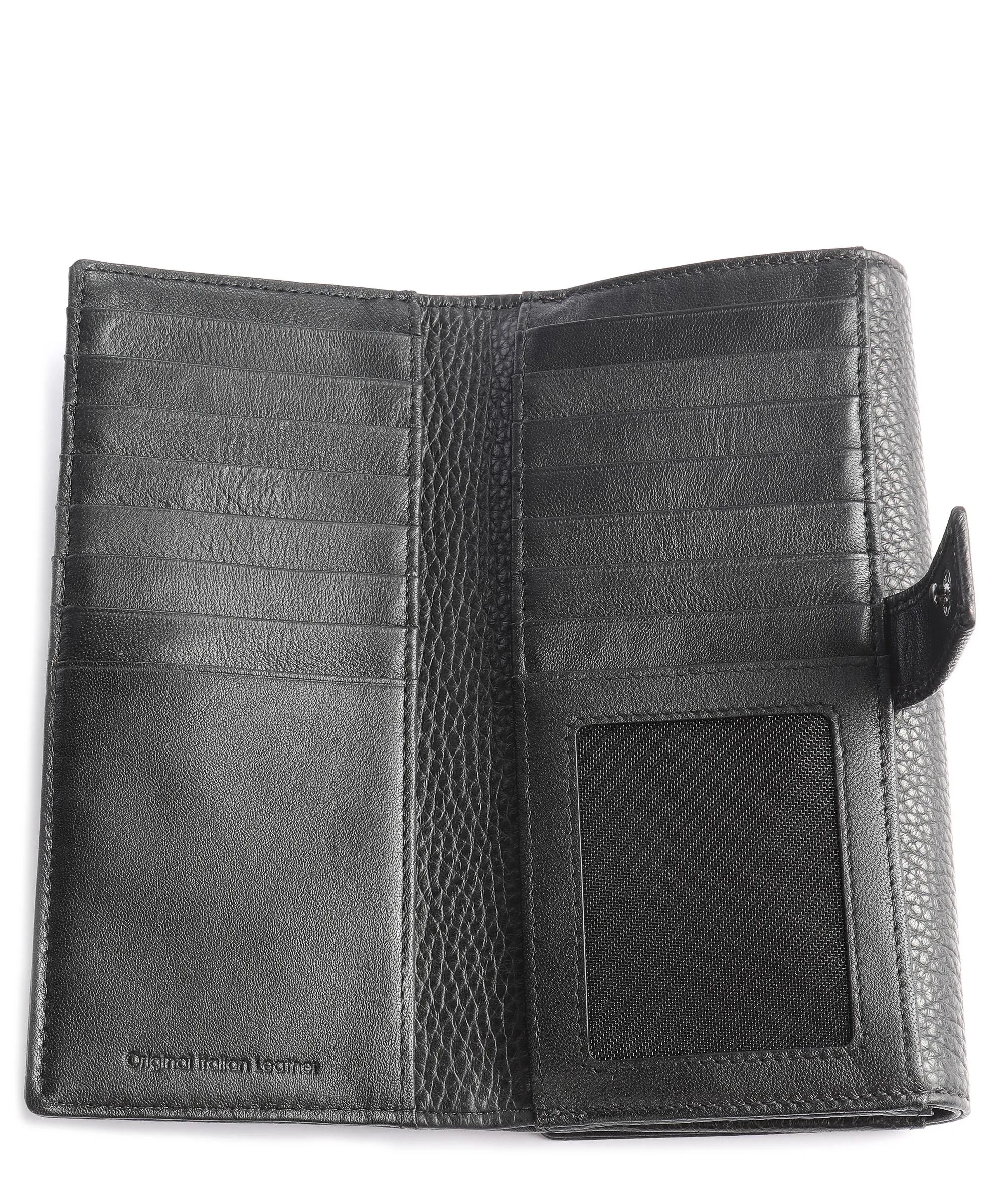  Mandarina Duck Mellow Leather Portafoglio pelle di vitello grana nero  