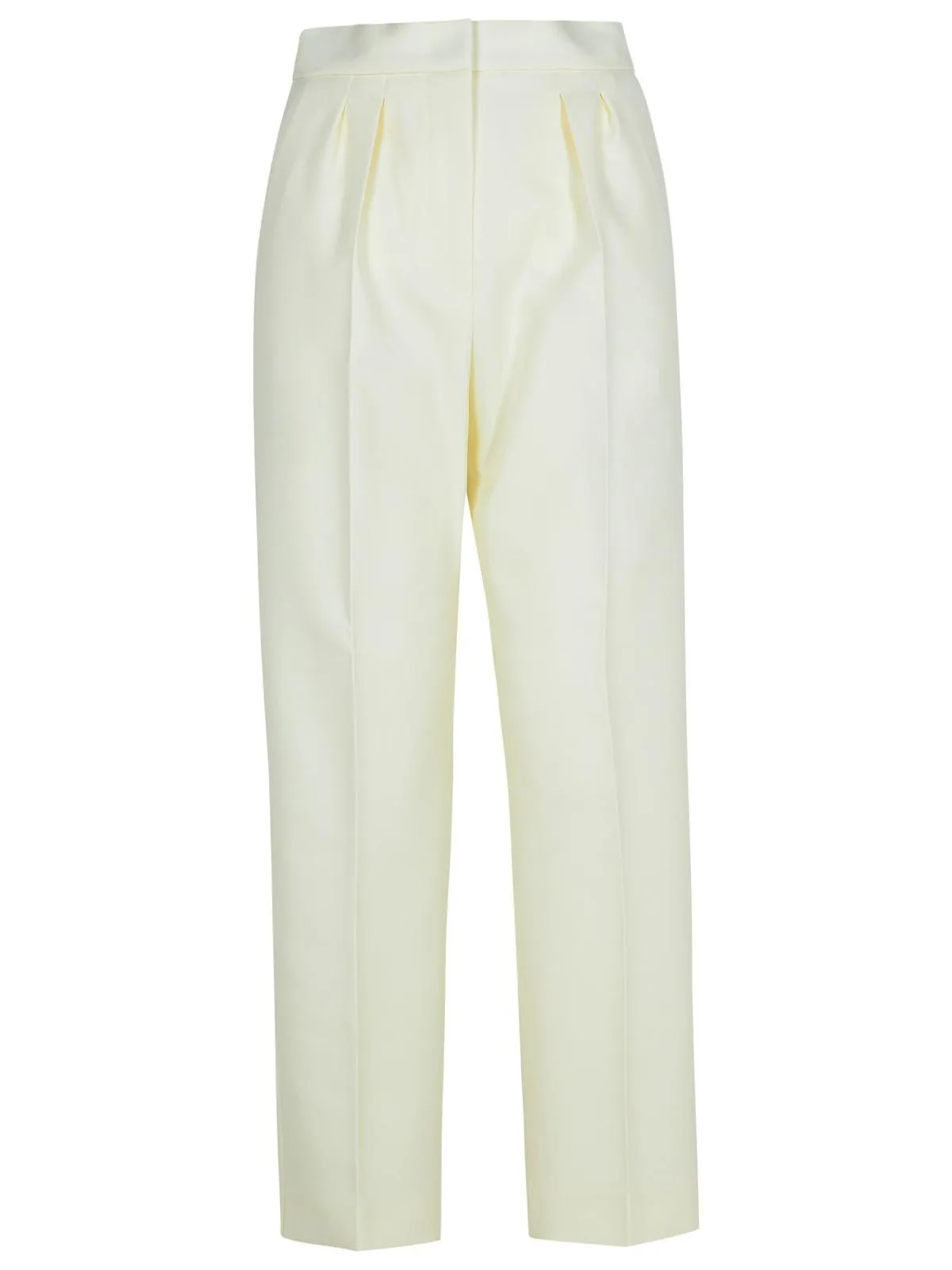 MAX MARA 'VERBANO' Pantaloni di lana vergine bianca