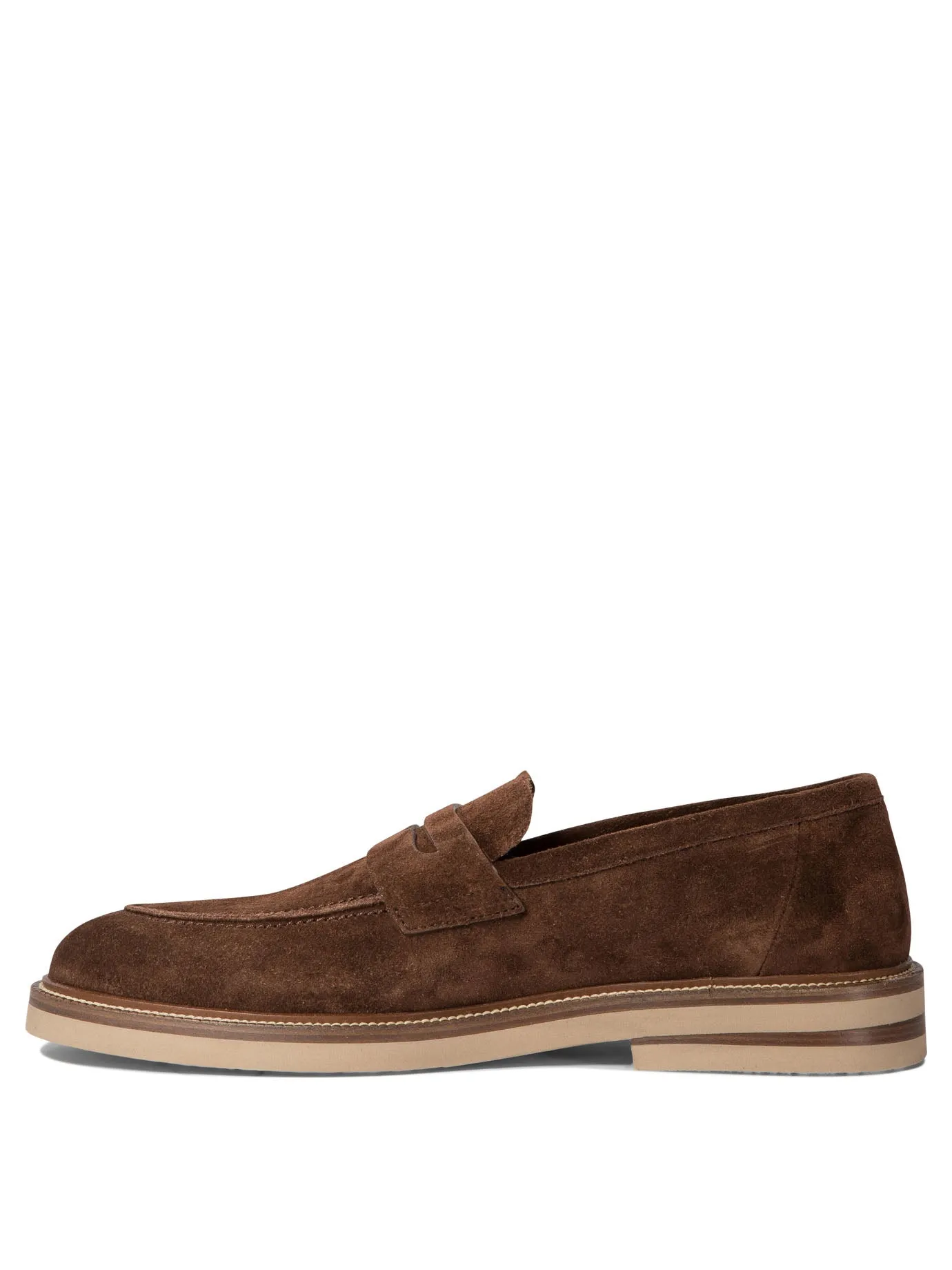 Mocassini di penny in pelle scamosciata di Brunello Cucinelli
